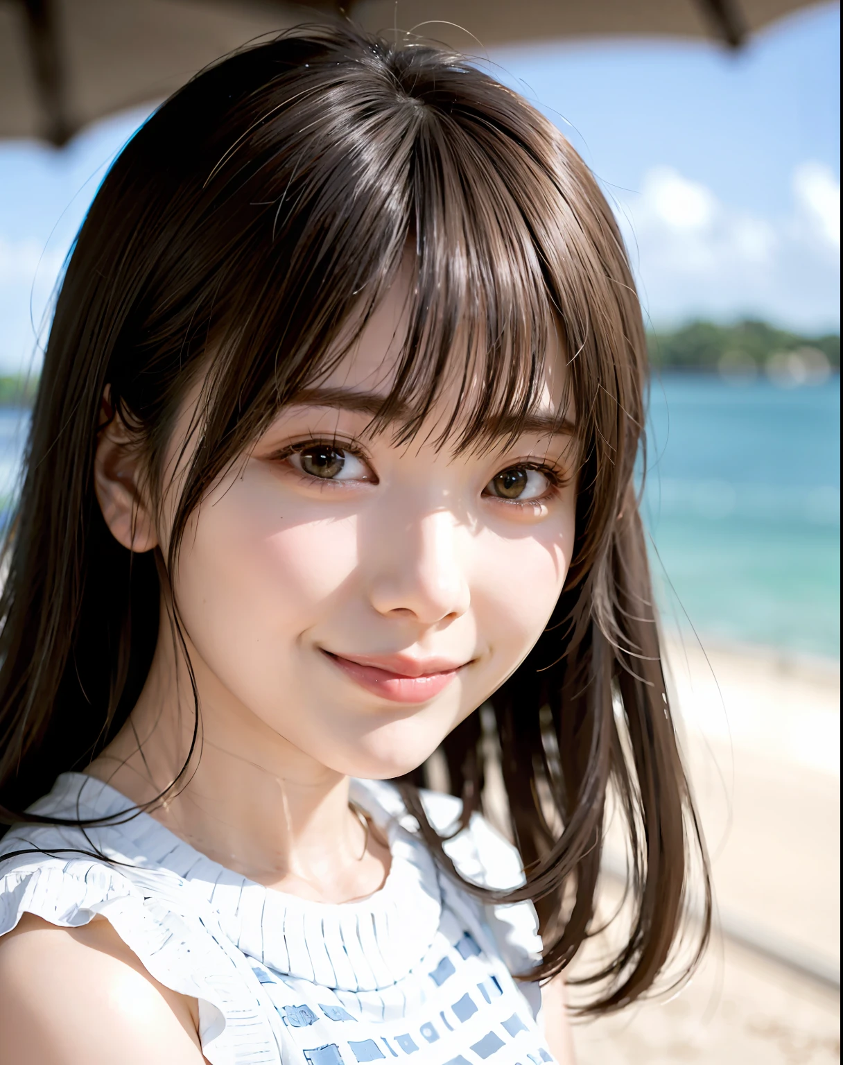 (Realistic, Photorealistic: 1.37), (Masterpiece, Best Quality: 1.2), (Ultra High Resolution: 1.2), (RAW Photo: 1.2), (Sharp Focus: 1.3), (Face Focus: 1.2), (Ultra Detailed CG Unified 8k Wallpaper: 1.2), (Beautiful Skin: 1.2), (Pale Skin: 1.3), (Hyper Sharp Focus: 1.5), (Ultra Sharp Focus: 1.5), ( Beautiful pretty face: 1.3), (super detailed background, detailed background: 1.3), bokeh, depth of field, rest, very cute and beautiful photo of Japan woman, (bride), professional attire, (25 years old: 1.1), portrait of a girl with a bright smile, full body image, When viewed from the front, the composition is symmetrical, (studio lighting: 1.3), (cinematic lights: 1.3), (backlight: 1.3), (Face Light: 1.3), Lighting covering the whole body, looking straight at you, standing, sexy model pose, Blake, Slender, Abs, (Huge breasts; 1.35), (Thin waist: 1.15), (Detailed Beautiful Girl: 1.4), (Pure White Luxury Satin Wedding Dress: 1.3), (Bali Ocean View Background: 1.2), (Light smile, smile, happiness: 1.3), Frame the head, perfect dramatic, volume lighting, professional majestic oil painting, shiny skin, CT anatomy, , face focus, ultra-realistic photo, hyper-sharp image, ultra-detailed image, Bali, ocean view, beach, outdoor, walking beach, (8K, top quality, masterpiece: 1.2), (realistic, photorealistic: 1.37) Hi-Res, Super detail, 1 girl Asian, Cute, Cute Face, Solo, Short Hair 1.2, Textured Skin, Beautiful Smile, Beautiful Detailed Sky, Movie Lighting, Depth of Field, Lens Flare Light, Sedentary, Dating, (Blushing nose), (Smile: 1.15), Small breasts (mouth closed), Beautiful Details Eyes, (Sweater: 1.1), (Short hair: 1.2), floating hair Nova Frog style,