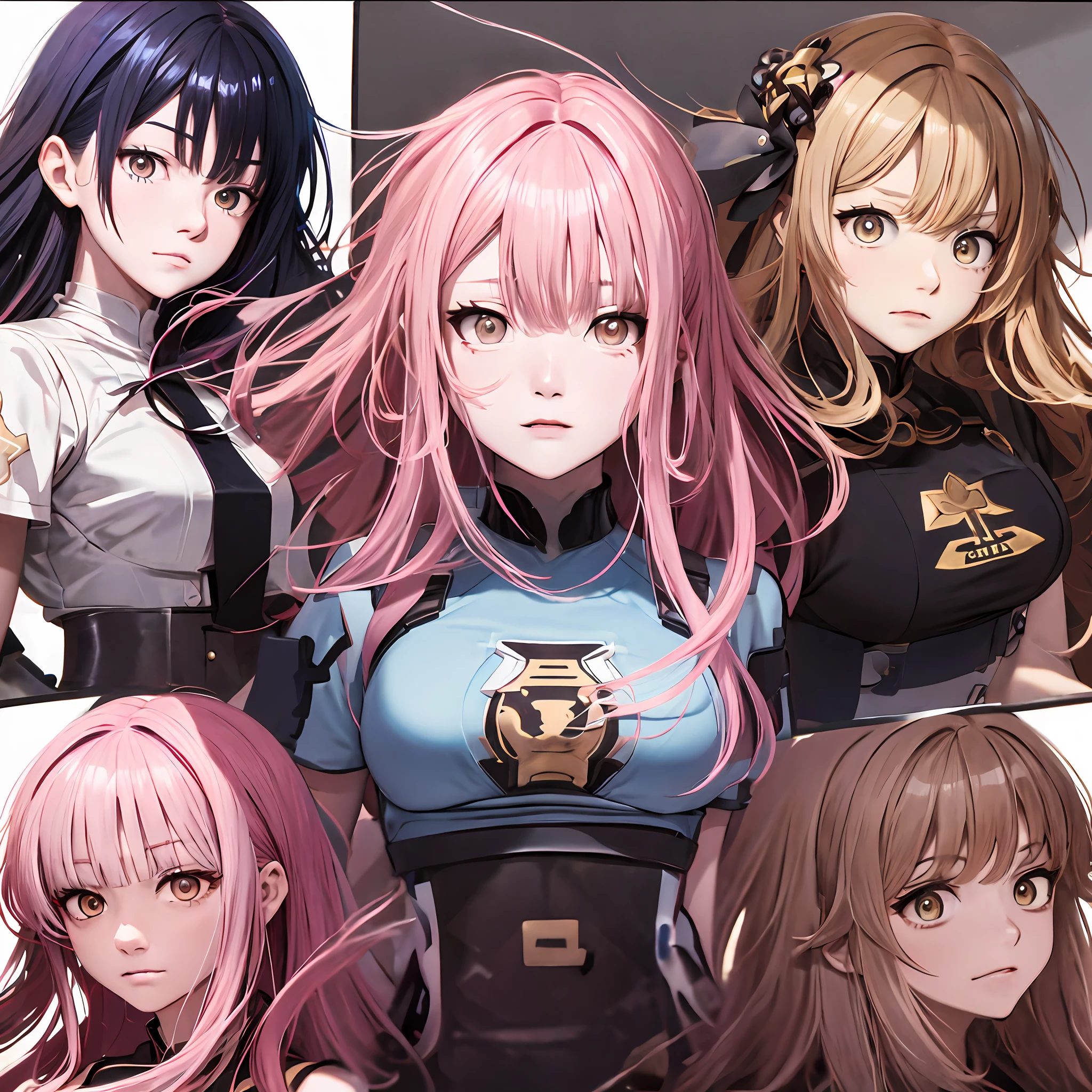 anime characters with different colored hair and blue eyes, girls frontline style, girls frontline universe, fine details. girls frontline, shadowverse style, girls frontline cg, girls frontline, from girls frontline, cushart krenz key art feminine, drakengard, crisp clear rpg portrait, best anime 4k konachan wallpaper, high detailed official artwork --auto