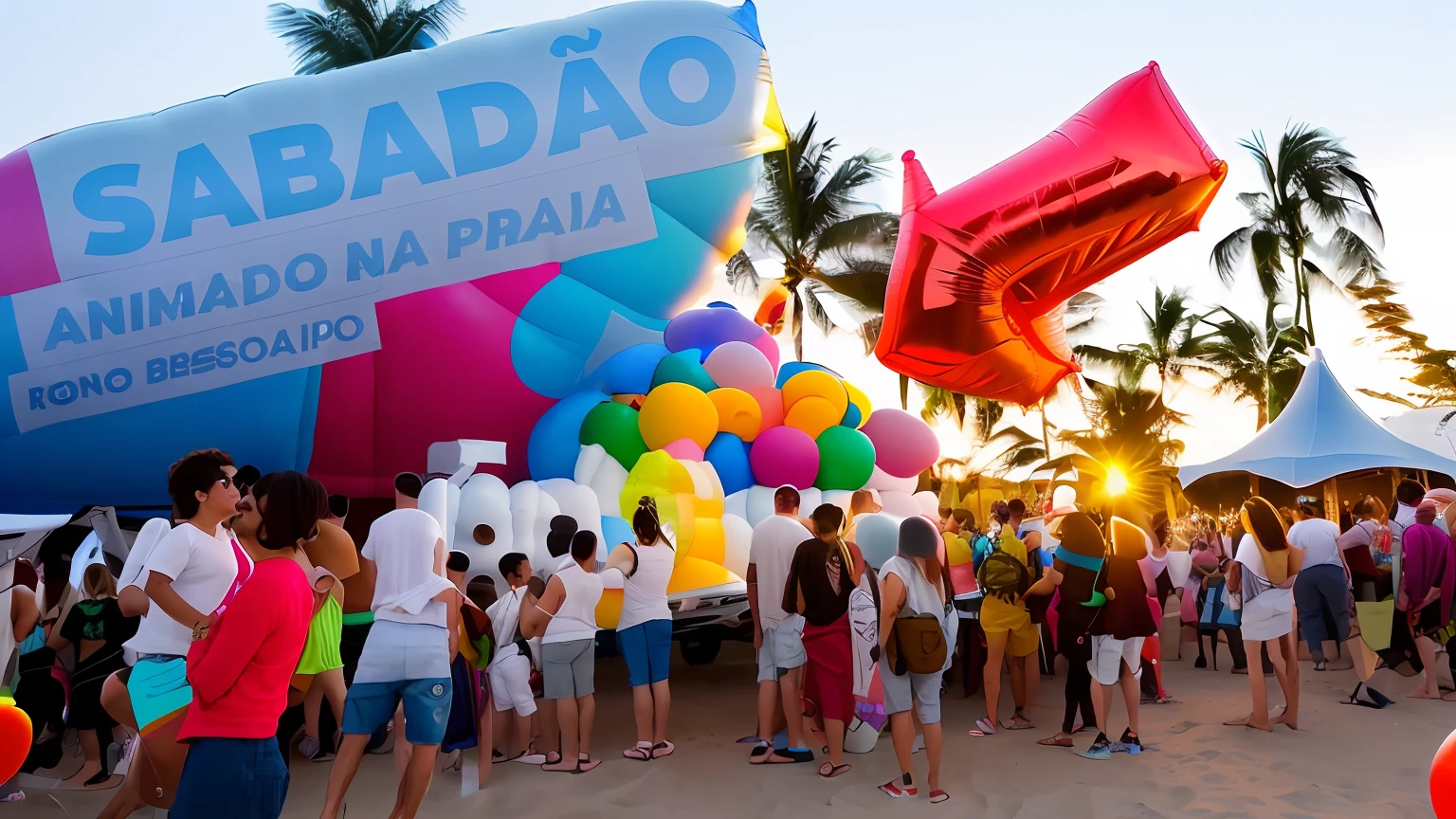 people standing in a crowd at a festival with a large balloon, farol da barra, by Nándor Katona, bispo do rosario, by Roberto Parada, by Bernardo Daddi, by Candido Bido, by Rodolfo Amoedo, by Veno Pilon, by Caesar Andrade Faini, by Mario Bardi, hosada