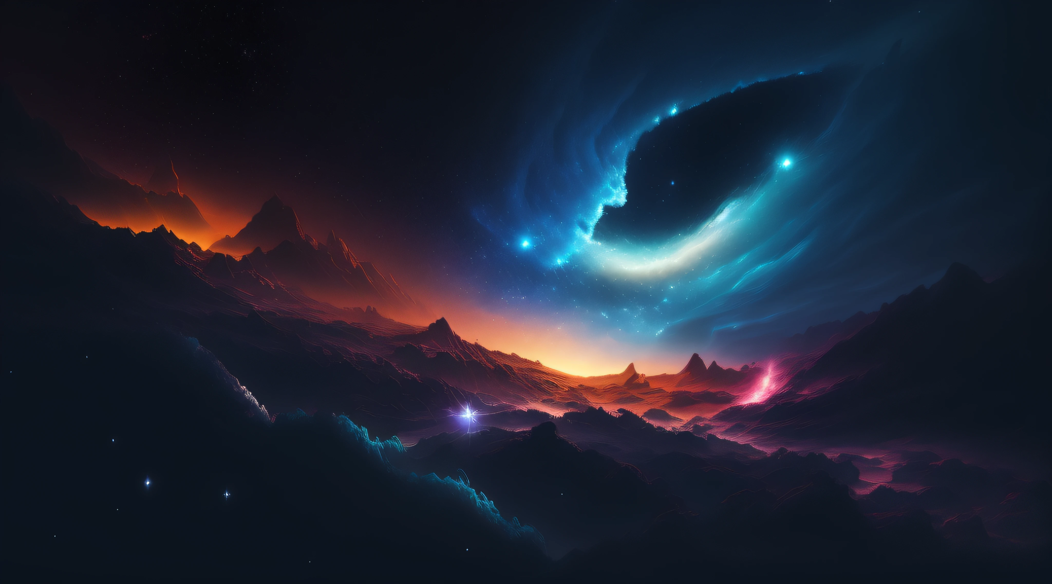 a close up of a picture of a very colorful galaxy, epic beautiful space scifi, dream like atmosphere 8k, dramatic nebula sky, space clouds, atmospheric fantasy sky, 4 k hd wallpaper very detailed, interstellar stormy bright sky, dramatic space sky, space landscape, 4k highly detailed digital art, epic dreamlike fantasy landscape, space sky, galactic landscape, beautiful space