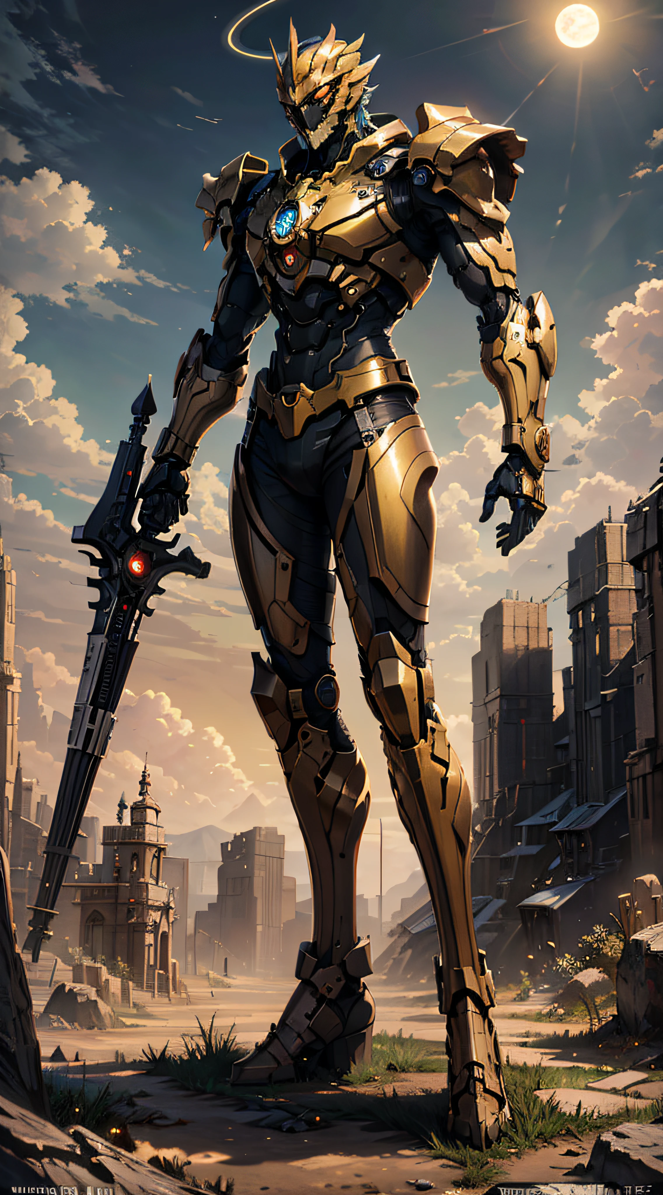 1 demon, emperor of darkness, detailed eyes, detailed face, detailed skin, mature body, tall body, seductive body, whole body, desert BREAK and pyramid bottoms, holding only a holy sun scepter, phoenix dragon in the sky, highly saturating sun rays, holy ceremony, angelic halo, dazzling golden and orange spark around, sacred magic circle, golden crown, golden majestic lightning, best quality, masterpiece, trend in art station, BREAK, detailed, realistic, highly detailed digital art 8k, octane rendering, bioluminescent, concept art resolution BREAK 8K, realism, masterpiece, best quality, official art, illustration, ligne claire, (cool_color), perfect composition, absurds, fantasy, focused, full body in attack pose, night sky with clouds, full moon, 8k,