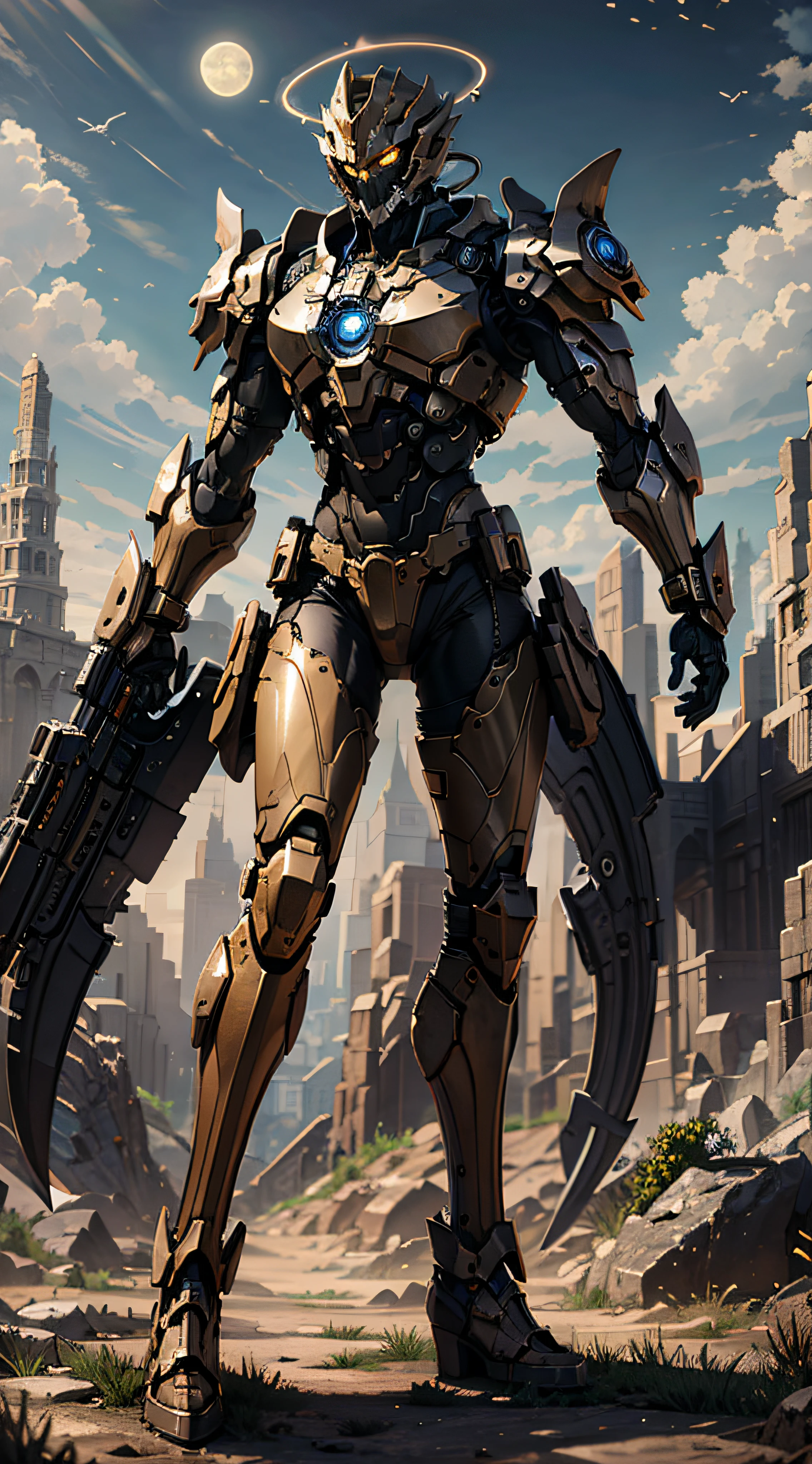 1 demon, emperor of darkness, detailed eyes, detailed face, detailed skin, mature body, tall body, seductive body, whole body, desert BREAK and pyramid bottoms, holding only a holy sun scepter, phoenix dragon in the sky, highly saturating sun rays, holy ceremony, angelic halo, dazzling golden and orange spark around, sacred magic circle, golden crown,  golden majestic lightning, best quality, masterpiece, trend in art station, BREAK, detailed, realistic, highly detailed digital art 8k, octane rendering, bioluminescent, concept art resolution BREAK 8K, realism, masterpiece, best quality, official art, illustration, ligne claire, (cool_color), perfect composition, absurds, fantasy, focused, full body in attack pose, night sky with clouds, full moon,  8k,