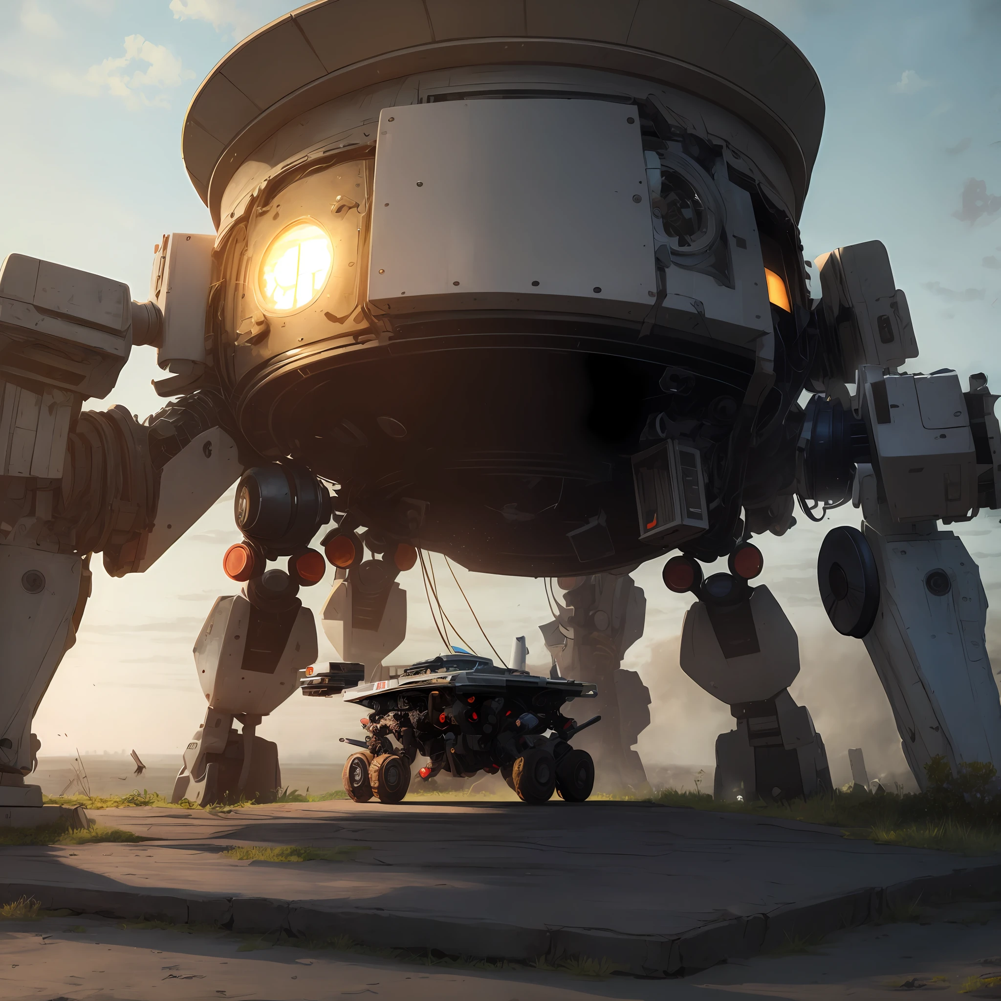 NSFW, the hatch on the back of the giant robotic weapon is open, the pilot on board,