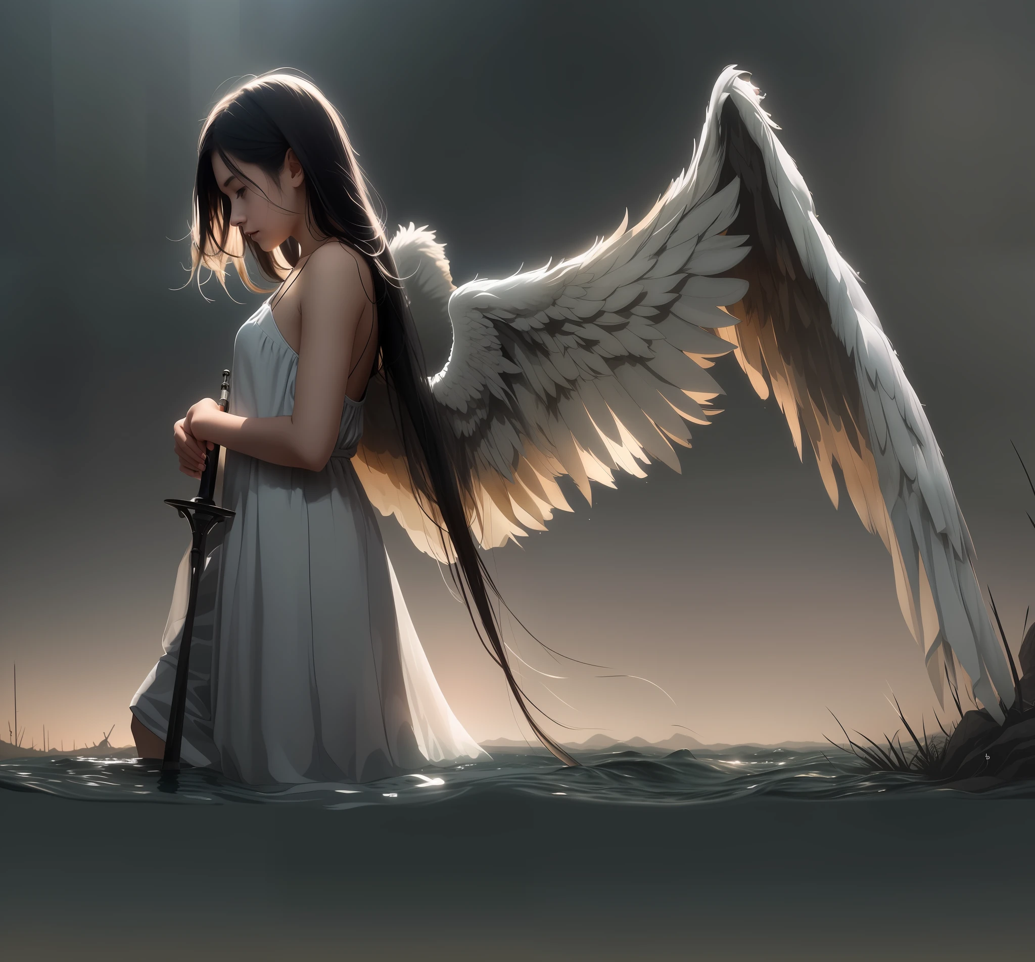 Standing in the water