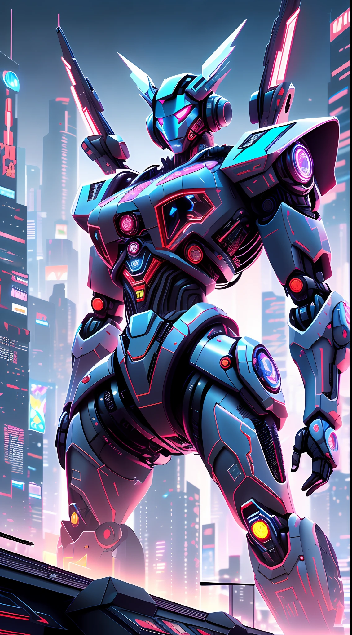 Beauty, Mecha, Cyberpunk, Vista, 8K, Masterpiece