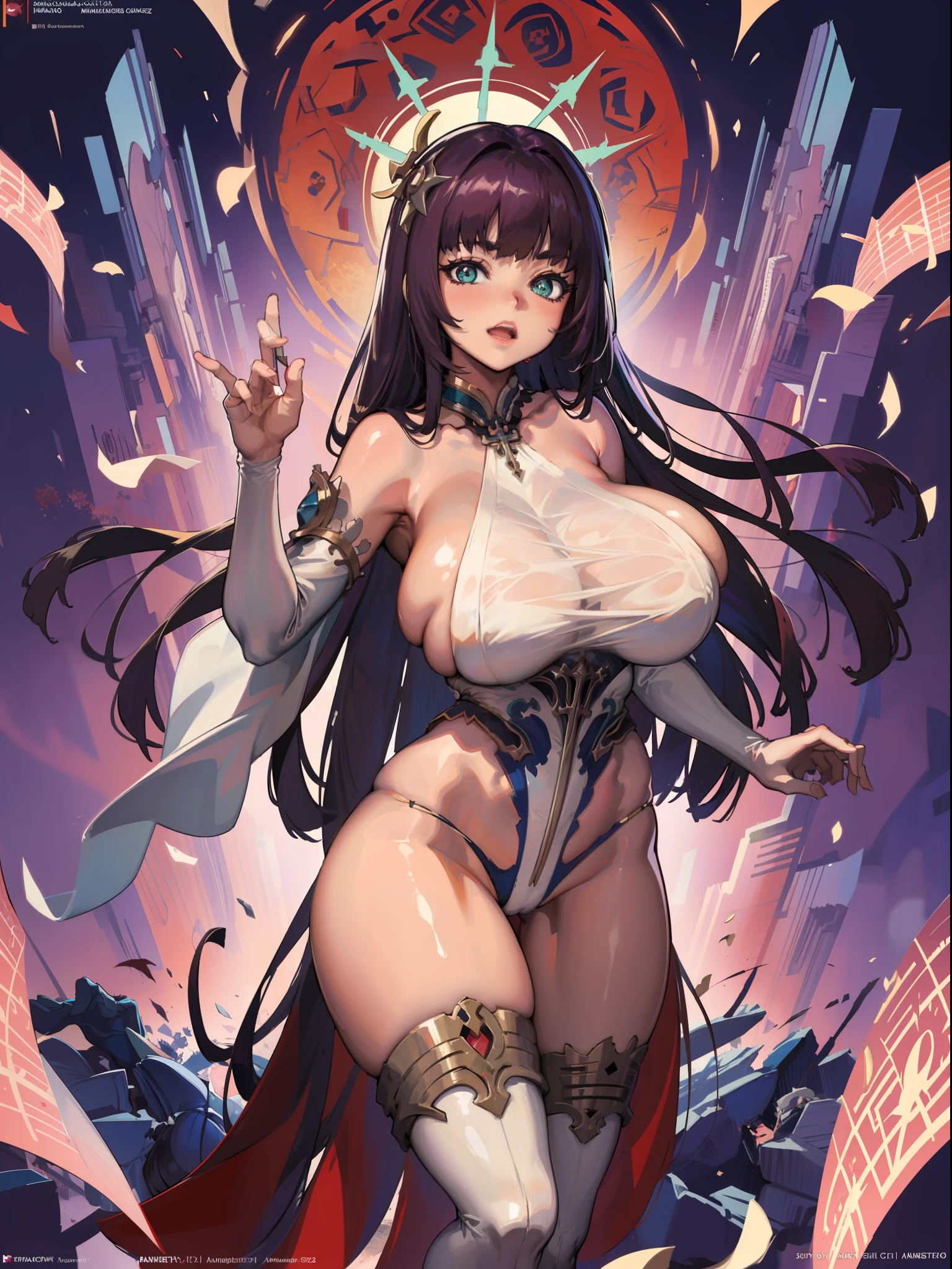 sexy lips, (gigantic and massive tits:1.1), breasts, official illustration, illustration, detailed face, beautiful intricate eyes, curvy milf, 1:2), closeup, titsnipples, official art, unity 8k wallpaper, ultra detailed, beautiful and aesthetic, masterpiece, best quality, (zentangle, mandala, tangle, entangle), (fractal art:1.3) , 1girl, extremely detailed, dynamic angle, cowboyshot, the most beautiful form of chaos, elegant, a brutalist designed, vivid colours, romanticism, by james jean, roby dwi antono, ross tran, francis bacon, michal mraz, adrian ghenie, petra cortright, gerhard richter, takato yamamoto, ashley wood, atmospheric, ecstasy of musical notes, streaming musical notes visible