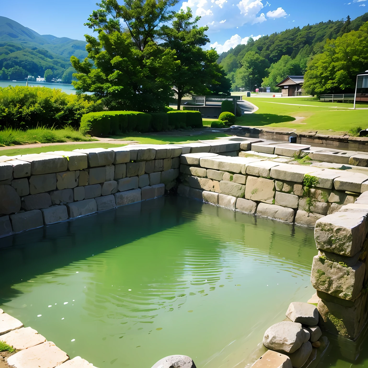 Cool summer Japan scenery ,Waterside view,Bathing
