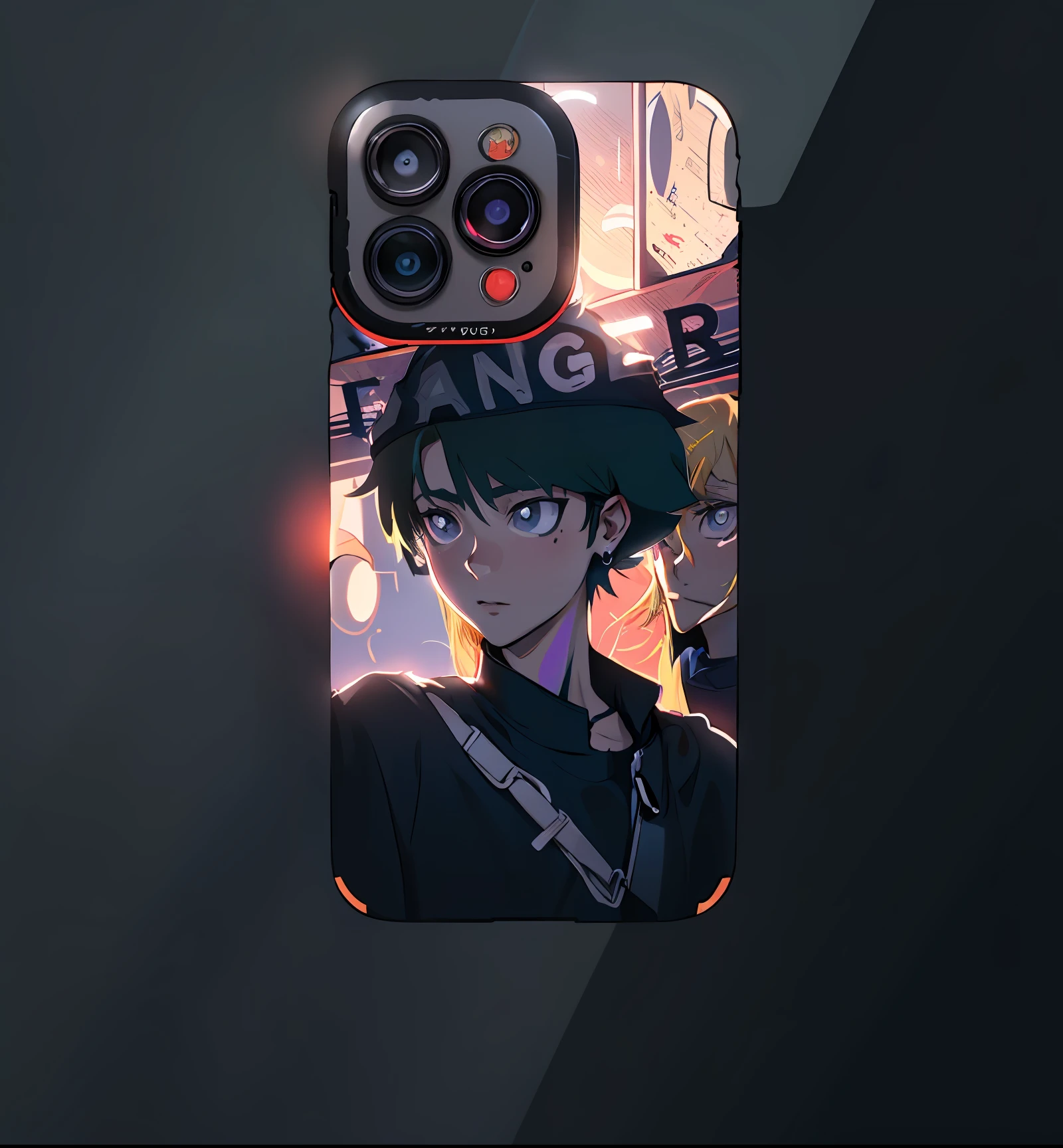 a black and white photo of a person with a black shirt and a black shirt on a phone case, cell cover style, danger, in danger, right angled view, trigger anime artstyle, 2022 anime style, 2 0 2 2 anime style, gamer, next gen, neon genesis evangelion style, manga cover style, eren yeager, panzer