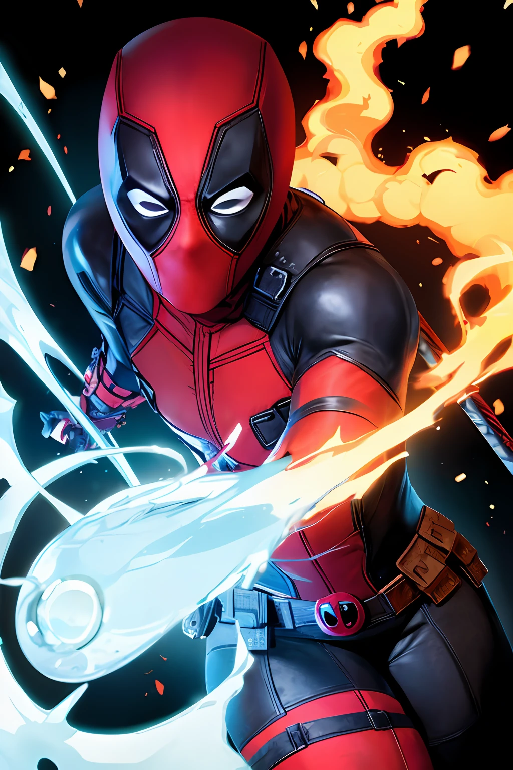 Deadpool, black background