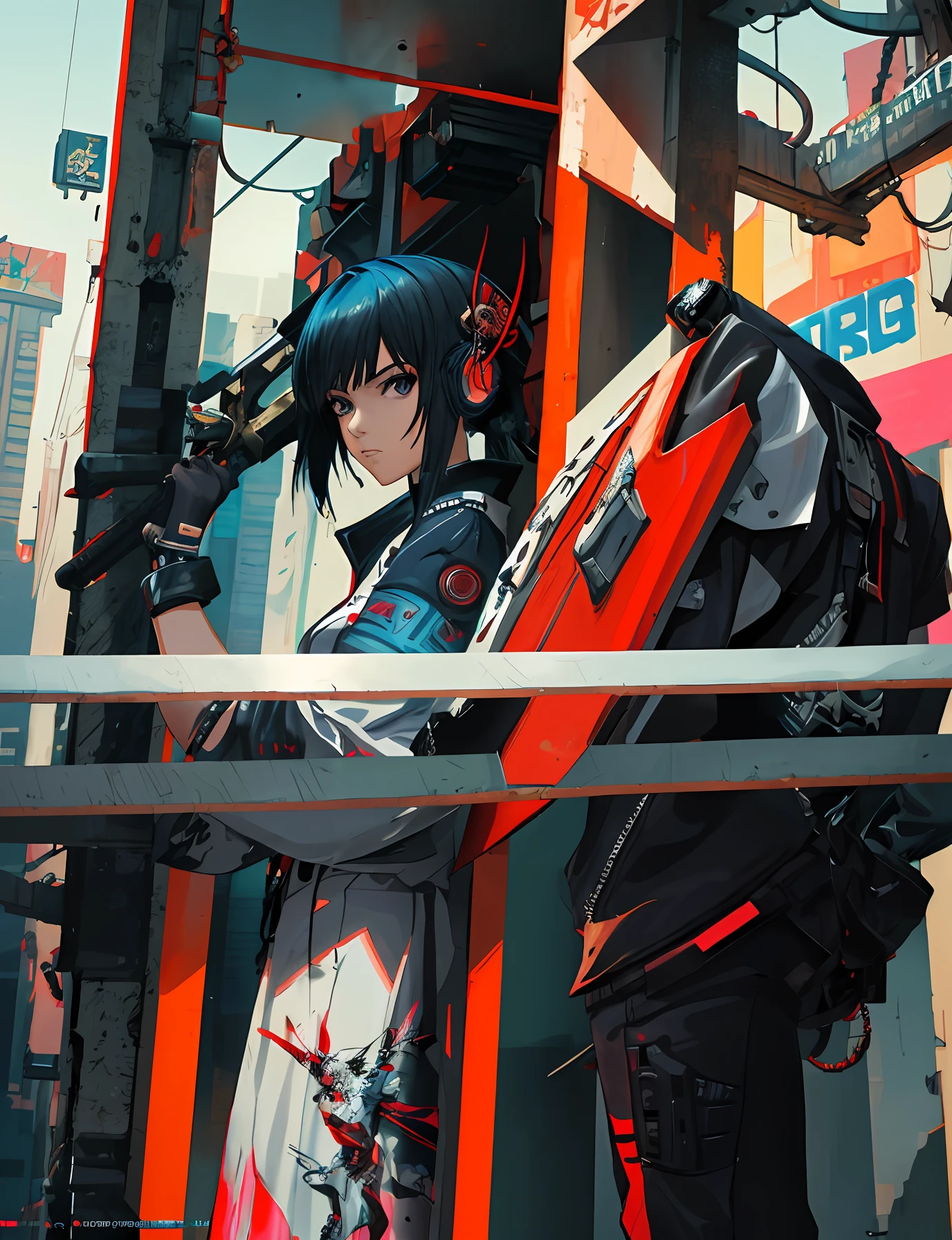 anime character in a cage with a sword and a helmet, digital cyberpunk anime art, anime cyberpunk art, cyberpunk anime girl mech, cyberpunk anime art, digital cyberpunk - anime art, cyberpunk art style, badass anime 8 k, cyberpunk themed art, best anime 4k konachan wallpaper, very beautiful cyberpunk samurai, anime style 4 k, female cyberpunk anime girl