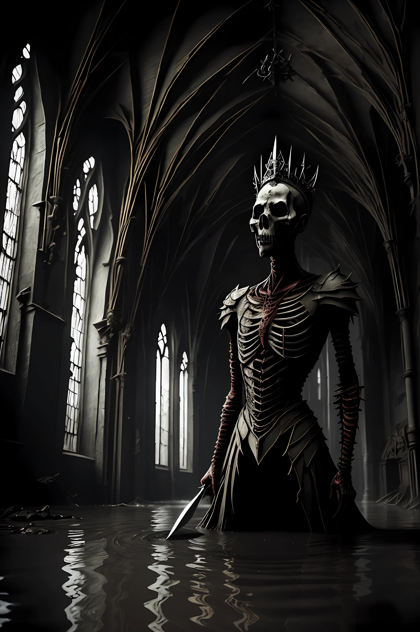 (ohwx) a rotten creepy (dead princess killed with knife), rises from the mud, disturbing dramatic scene, church on background, horror photography, natural light, photorealism, cinematic rendering, ray tracing, the highest quality, the highest detail, Cinematic, Third-Person View, Blur Effect, Long Exposure, 8K, Ultra-HD, Natural Lighting, Moody Lighting, Cinematic Lighting , high key
