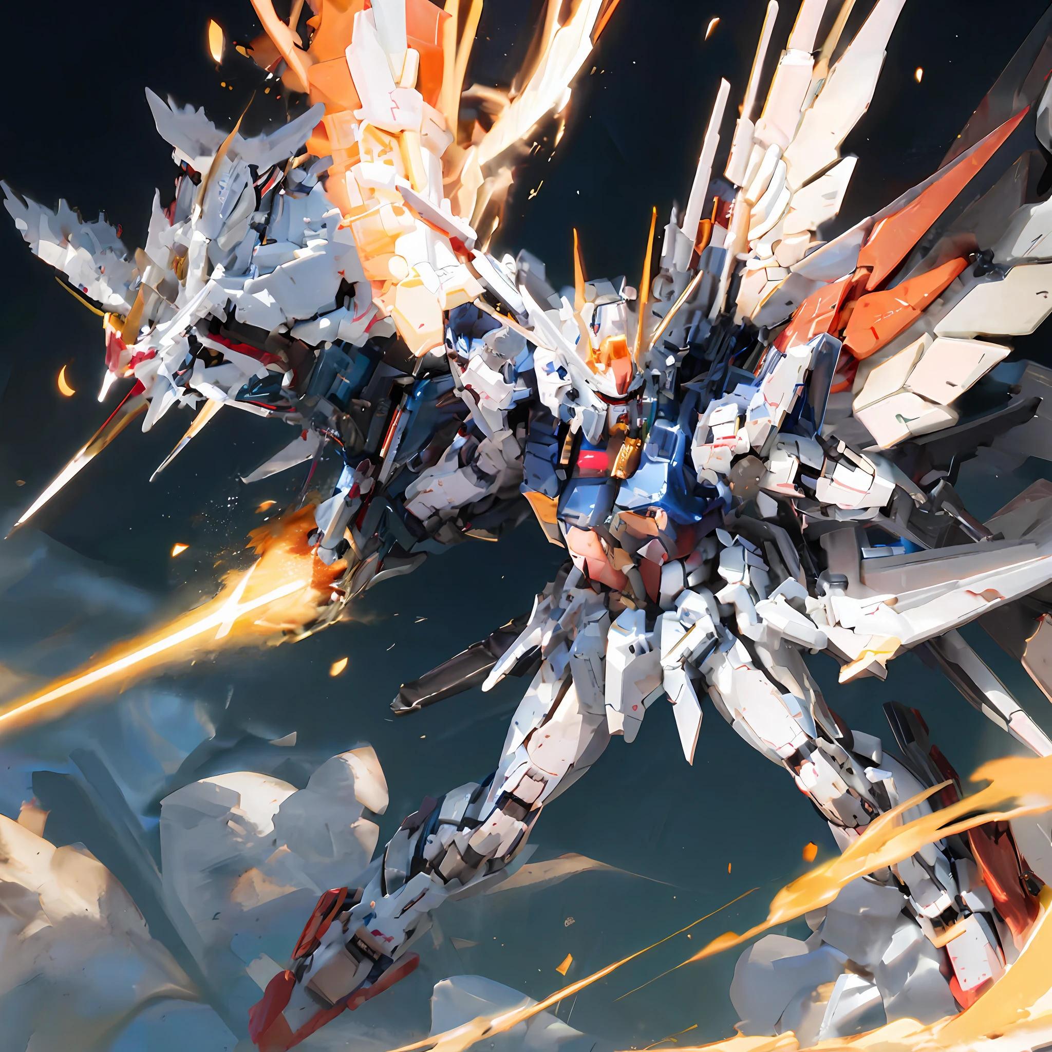 The Flame Gundam will have a range of powerful weapons and special abilities that not only have the excellent performance of the Gundam, but also have a unique design.

Devise:

The exterior design of the Flame Gundam is based on two main elements: flame and wing. It has a slender body with red and orange flame motifs, as well as a pair of huge golden wings. The wing is designed to be inspired by powerful birds of prey such as eagles and griffins, which can effectively improve the maneuverability and flight ability of the Gundam. In addition, the Flame Gundam is equipped with a special fusion reactor that can produce flame-like vortices while flying, further increasing its speed and maneuverability.

Weapon design:

The weapon design of the Flame Gundam is one of its most powerful features. It possesses a pair of huge flame knives that can generate high-temperature flames when touching the target, burning enemies to ashes. In addition, it is equipped with a flame gun that fires high-temperature flame bullets to further damage enemies. To further enhance its combat capabilities, the Flame Gundam is also equipped with a special defensive shield that can withstand most attacks.

Special Abilities :

In addition to powerful weapons and cosmetic designs, the Flame Gundam has some special abilities. It possesses a special perception system that can detect the enemy's location and whereabouts and provide a key tactical advantage in battle. In addition, it can also release a special energy field that can cause heat waves in the air near it, further enhancing the attack power of its flame weapons.

Summary:

Combined with the above design, the Flame Gundam is an extremely powerful Gundam with a unique design, powerful weapons, special abilities, and excellent maneuverability. Its flame weapon can easily burn enemies, while its wings and reactor make it easy to soar over the battlefield. This Gund