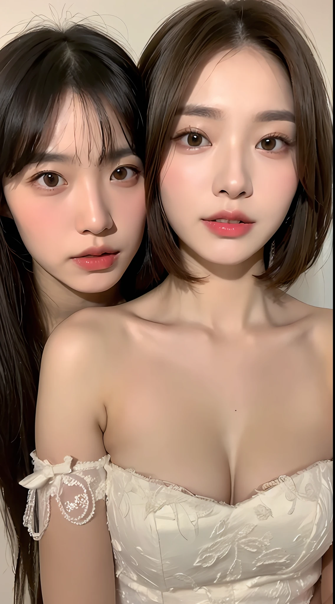 ((Top Quality, 8K, Masterpiece: 1.3)), Focus: 1.2, Cute Girl One, Perfect Beauty: 1.4, Asto: 1.2, (Layered Hairstyle, Breasts: 1.1)), (Bandeau Wedding Dress: 1.1), (Bedroom: 1.3), Highly Detailed Face and Skin Texture, Detailed Eyes, Double Eyelids, Skin Whitening
