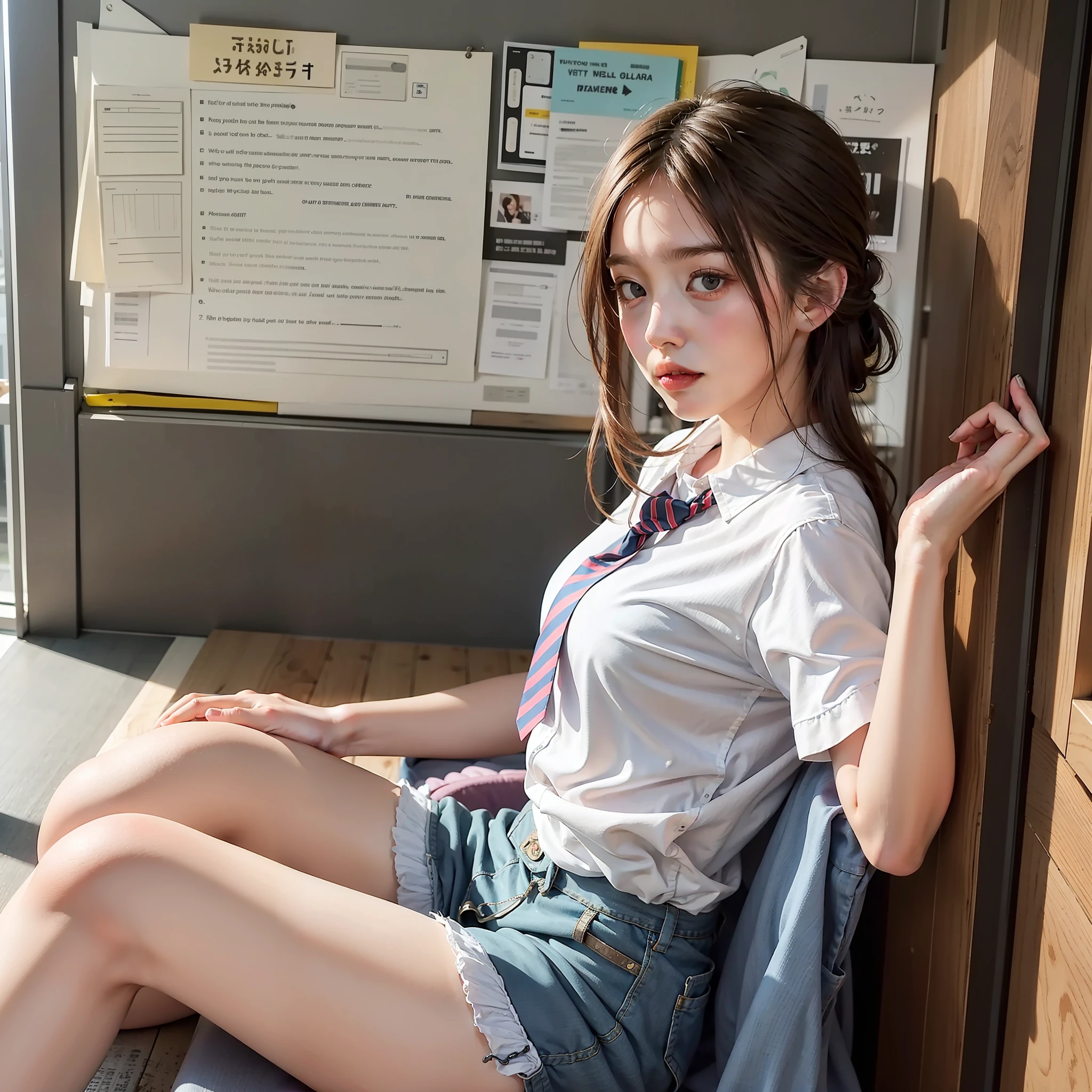 masterpiece,
Girl,classroom door,solo,Back,