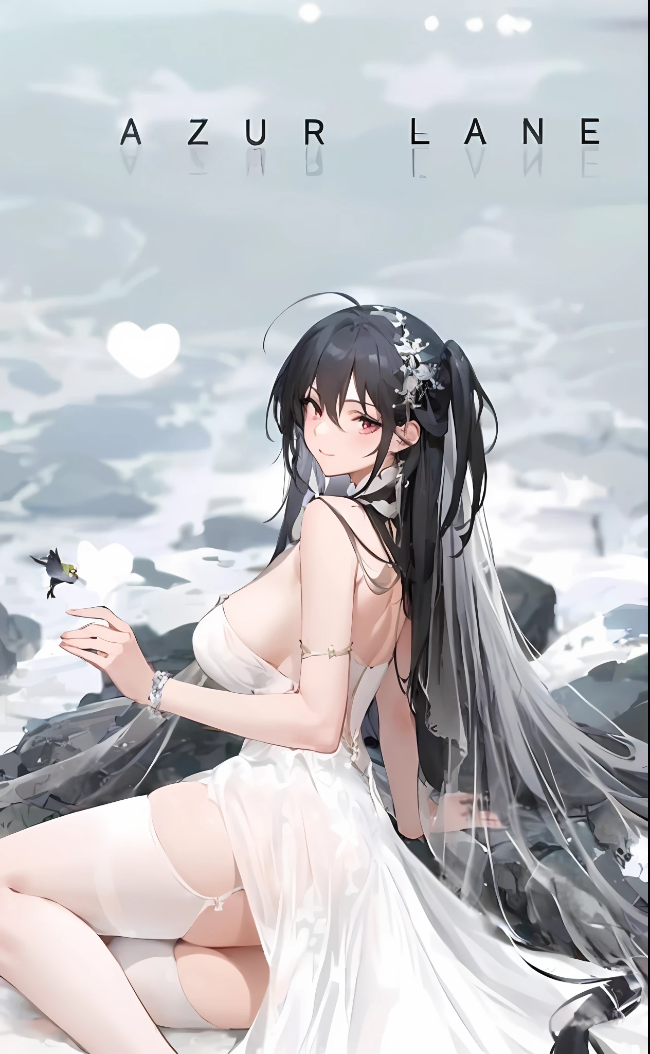 a woman sitting on a rock with a bird in her hand, anime goddess, beautiful alluring anime woman, guweiz, beautiful anime woman, beautiful anime girl, seductive anime girl, beautiful anime, cute anime waifu in a nice dress, artwork in the style of guweiz, beautiful anime style, guweiz masterpiece, smooth anime cg art, attractive anime girl