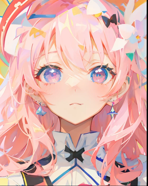 anime girl with pink hair and a bow on her head, anime moe artstyle, splash art anime loli, nightcore, made with anime painter studio, official artwork, kawaii realistic portrait, anime artstyle, anime style. 8k, anime stylized, soft anime illustration, anime cover, dreamy psychedelic anime, loli, anime style portrait, stylized anime