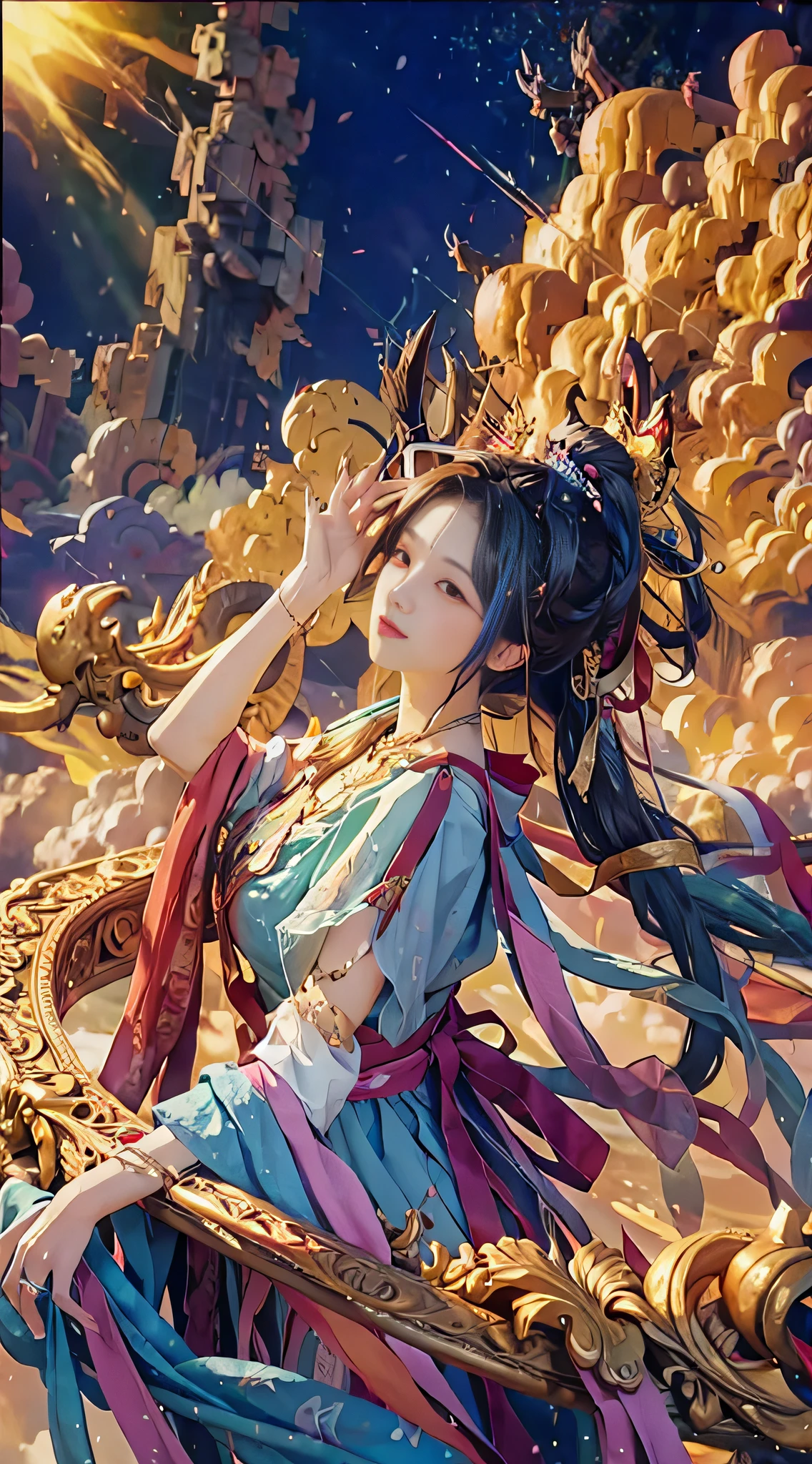 Colorful auspicious clouds