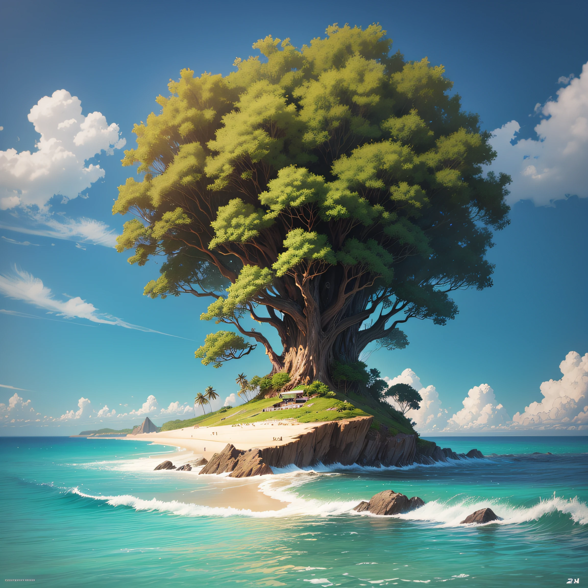 printable, poster, nature, realistic, ultra-detailed, high resolution CGI artwork 8k, Sun and Beach, morning, sunrise --auto
