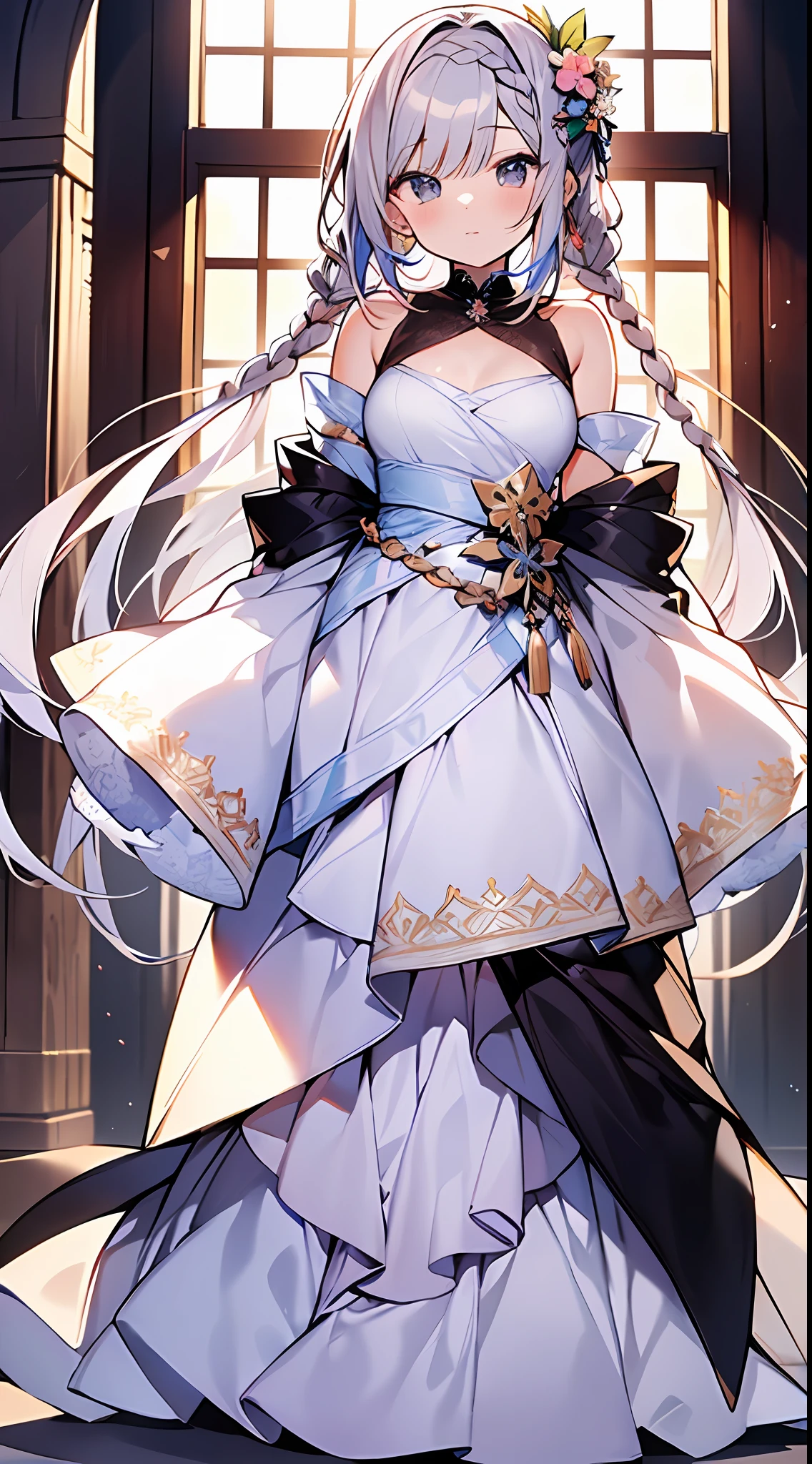 (incredibly absurdres absolutely resolution: 1.5), highest quality, masterpiece, ultra high resolution, 8k, (multiple girls), (gorgeous dresses with many gorgeous and colorful decorations) BREAK shoujo manga style, (li), soft line drawing, digital enhancement, shojo manga touch, environmental change scenes, shojo manga core, ( Hair length to the shoulders))), (((short braid))), ancient capital of the West, full body visible angle, entangle, beautiful and aesthetic: 1.5, High quality: 1.3