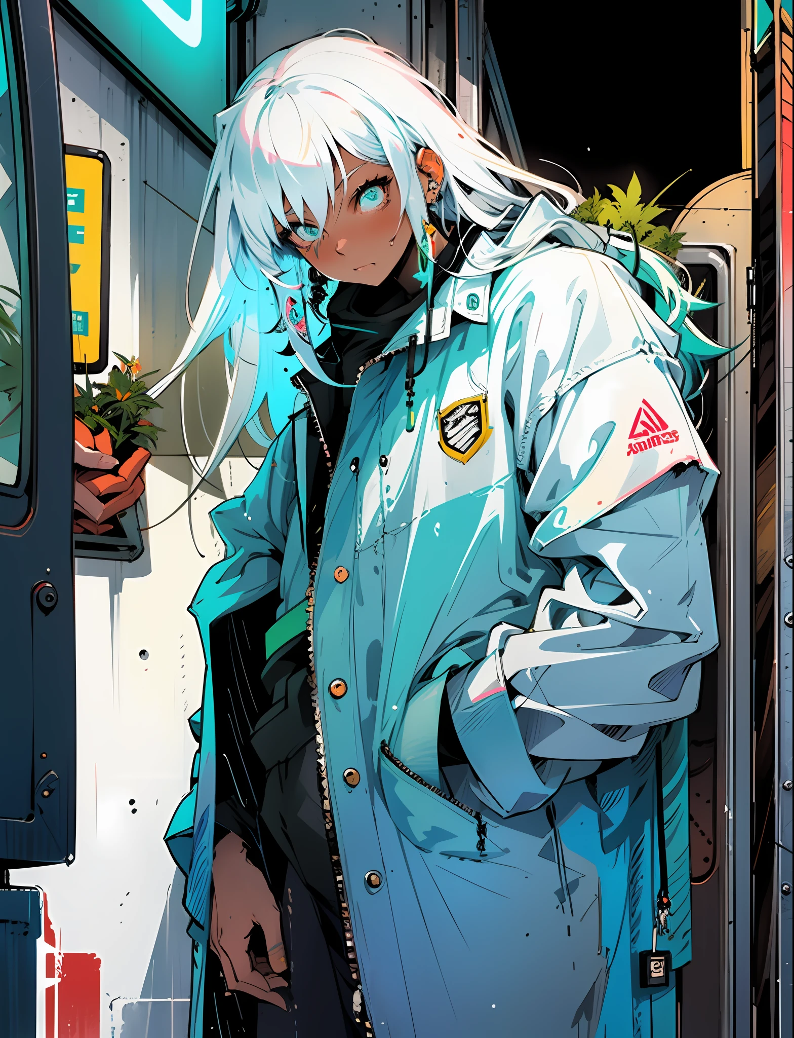 A steep chic train on a wet road. ,neon lights, neon galaxies, huge crystal moon, starry sky,,happy, peaceful, , in love Hemp, leaf,marijuana,cannabis,((illustration)), colorful, wallpaper, energy, secret,