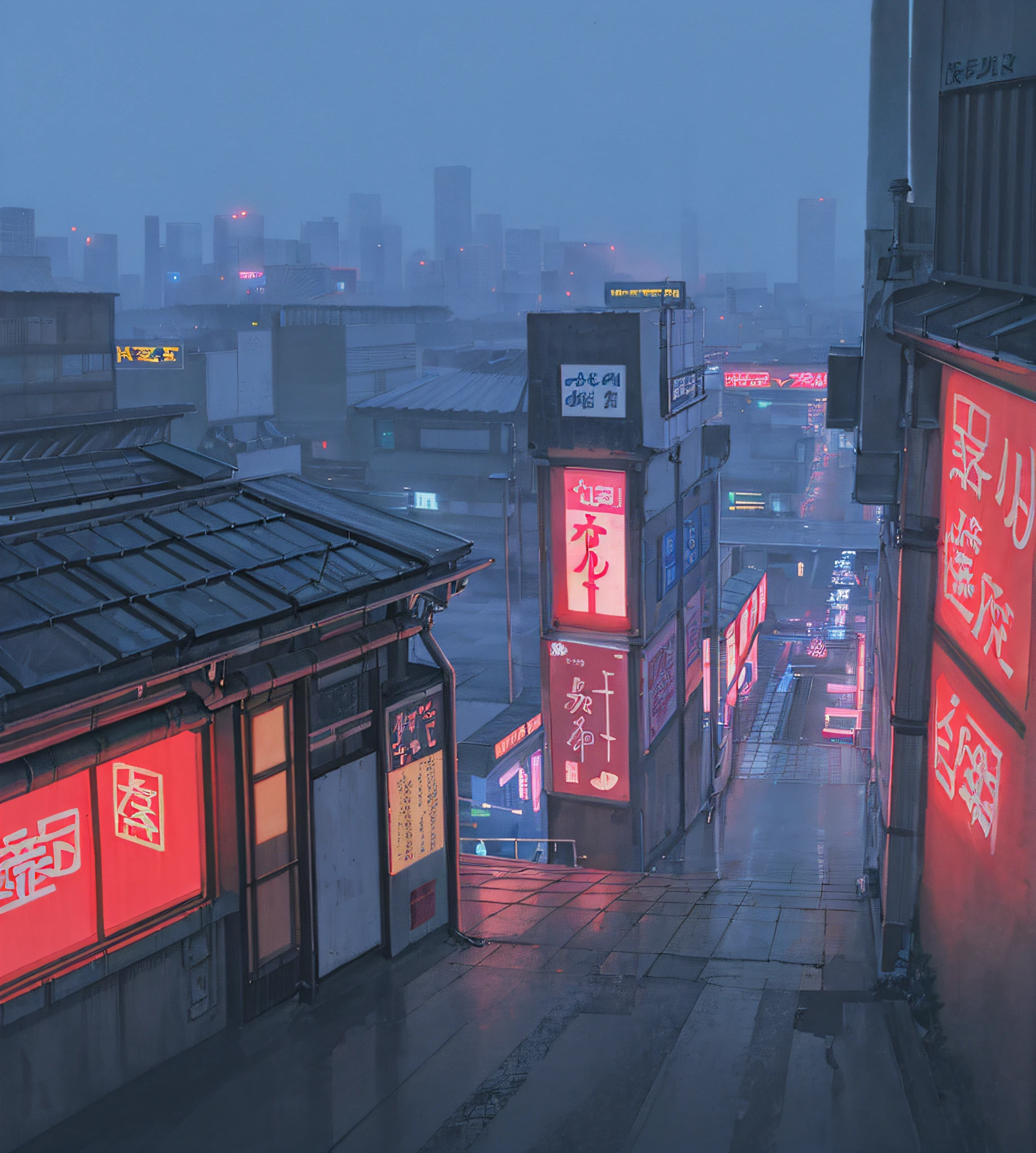 ((Realistic lighting, superlative, 8k, masterpiece: 1.3)), summer scenery in the Japanese countryside, Studio Ghibli, rainy day, fox, clear sky, beautiful nature, countryside, rainy season, slippers, asphalt, grass, slippers on bare feet, sitting next to a rock with patterns, road home, atmospheric, beautiful, very high definition, intricately detailed picture