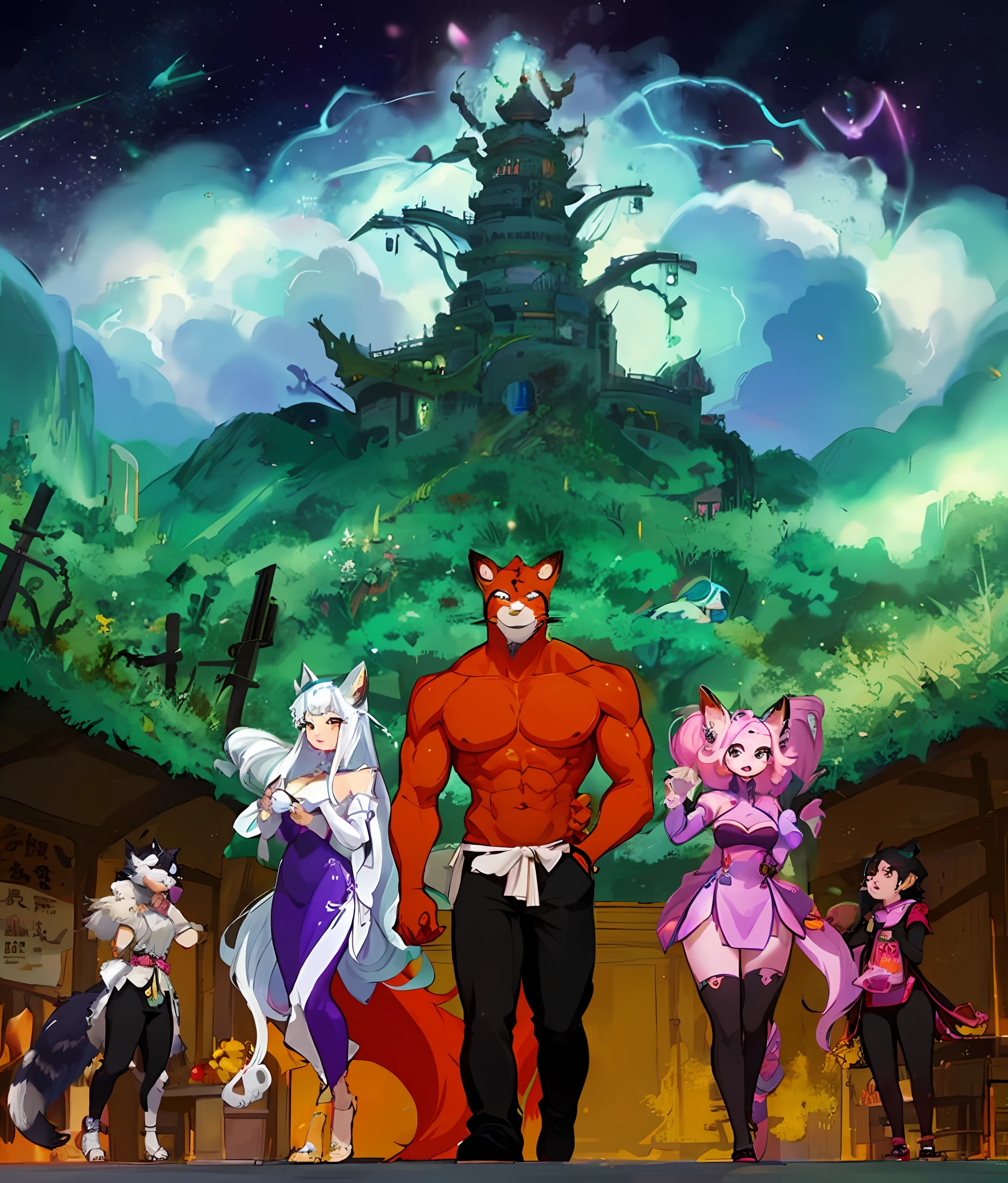 create unique and whimsical animal characters, resembling furries, in the style of anime or cartoons. These characters should be dressed in traditional Chinese clothing, with a touch of imaginative and extraordinary details. The overall vibe should be playful and fun, somewhat reminiscent of Cuphead’s distinctive style. I’m excited to see the imaginative and amazing designs that can be brought to life! best quality