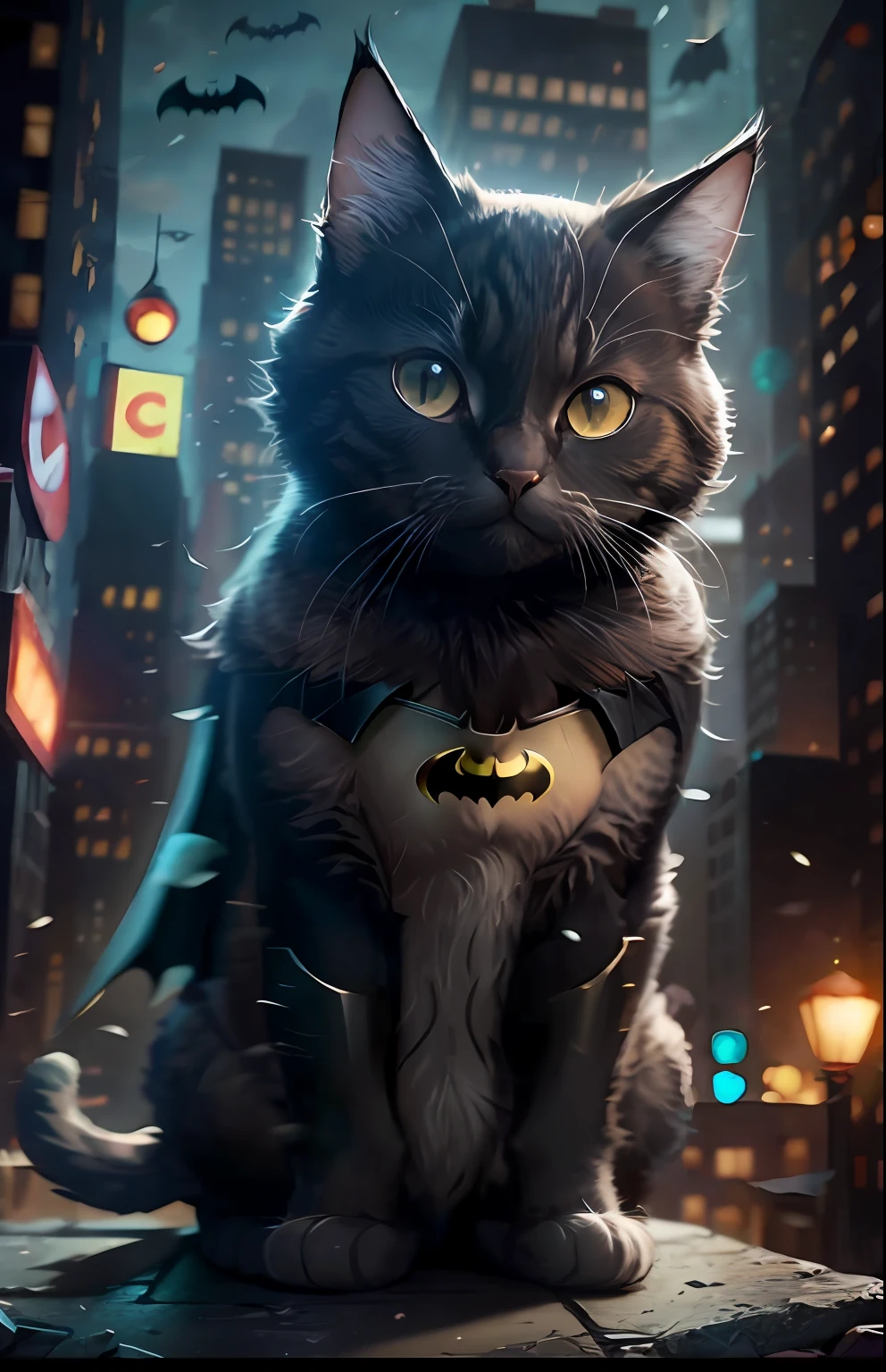 batman-cat, hyper detalic, cinematic, animation, 8k --auto --s2