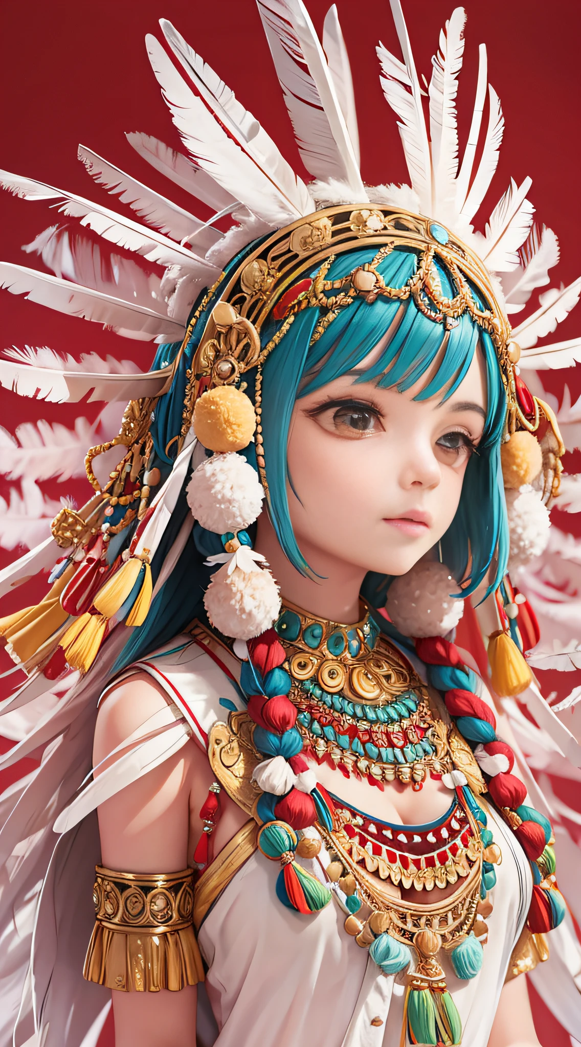 Indian headdress, feathers,