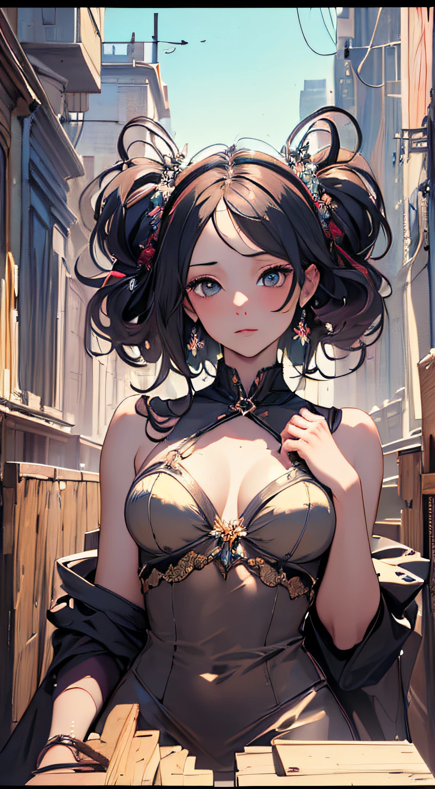(masterpiece, best quality:1.8), 8k, official art, absurdres, shrpnss, 1girl, upper body