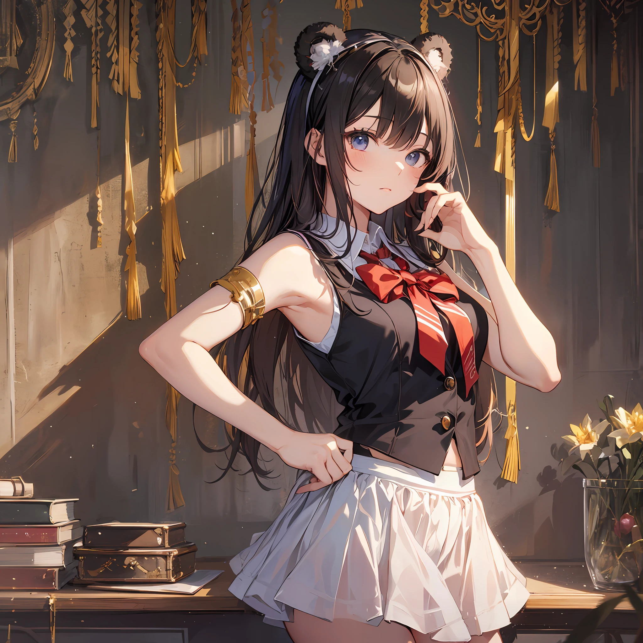 Top Quality High Quality High School Girl Bear Ears School Transparency Beautiful Girl Random Pose Sleeveless