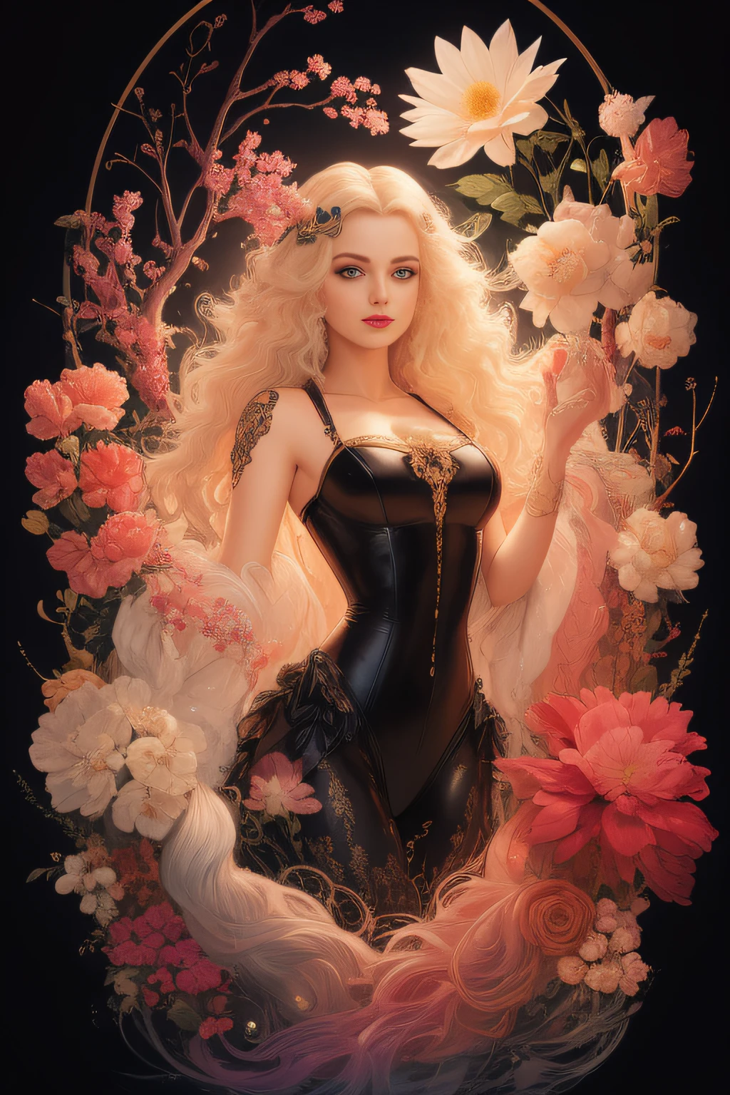 ((gorgeous princess)), (with long flowing white hair), (bright and beautiful eyes), trending on Art Station, flower of hope by Jean-Honor Fragonard, Peter mohrbacher, super detailed, crazy details , stunning sophisticated elite art nouveau ornate liquid wax elegant luxurious greg rutkowski ink style sticker vector art beautiful character design double exposure shot luminous design, winning entry, masterpiece, amoled black background,