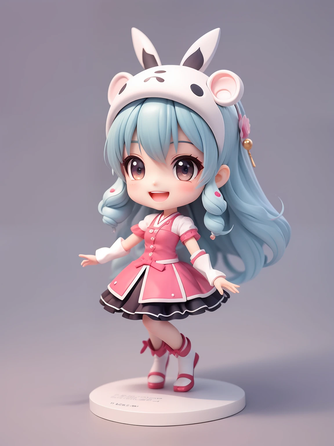 (Daisaku), (Extreme Quality), (Super Meticulous), (Full Body: 1.2), Bubble Mart Style, Chibi, Cute , Smile, Open Mouth, (Beautiful Delicate Face), (Beautiful and Delicate Eyes),