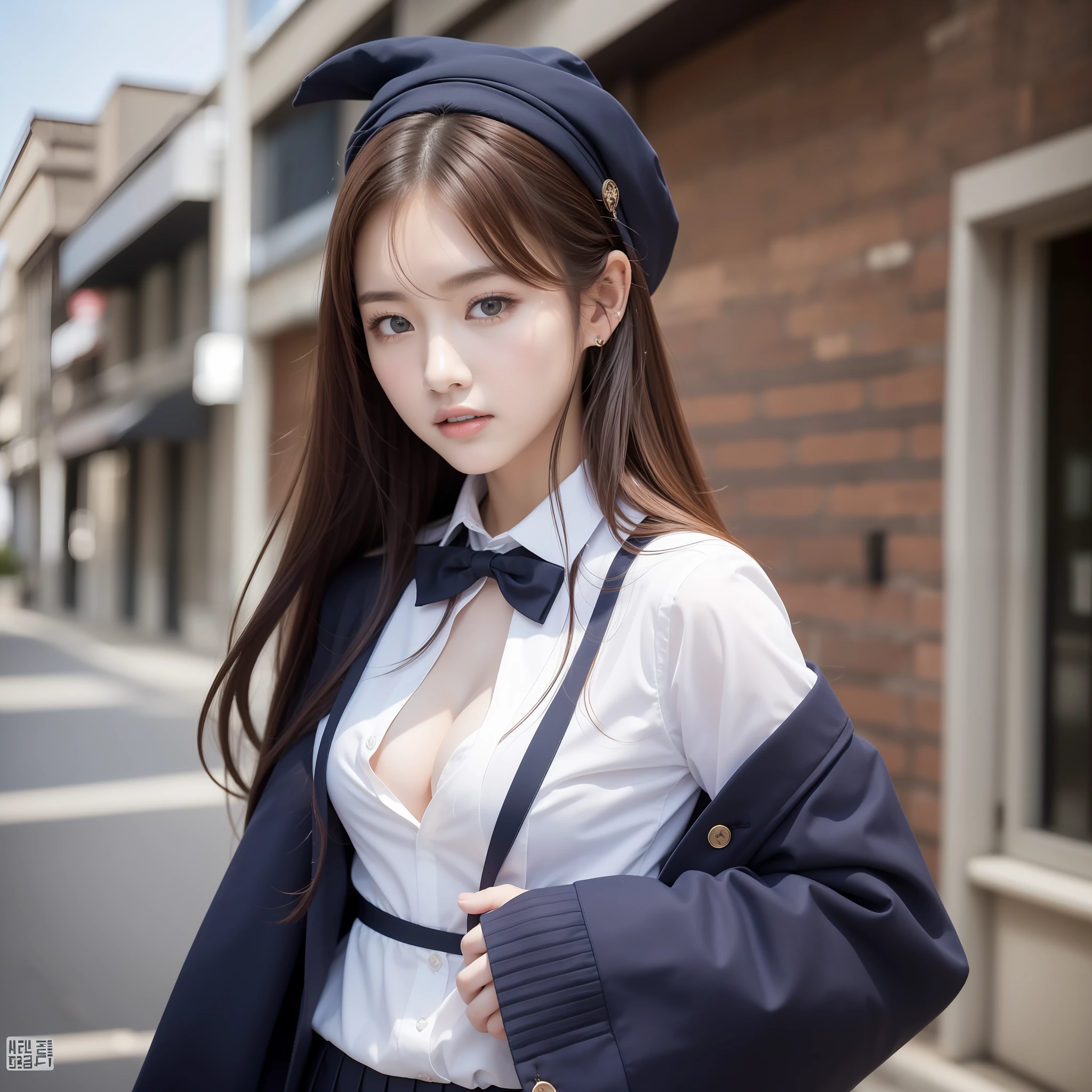 (Best quality, High resolution, Masterpiece :1.3), Luxury school uniform: 1.3, Korean Idol, Nogizaka Idol: 1.1, gravure idol, actress, fashion model posing