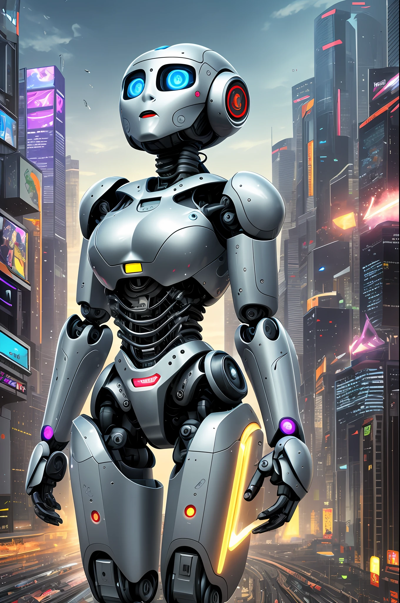 High quality, masterpiece, high image quality, 8K, in the high-tech world of cyberpunk, female robots and mechanical devices are common elements. Here is a writing tip on this topic:
1. Background setting:
Build a cyberpunk world with highly developed technology in the future. Describe a cityscape full of high-rise buildings, busy streets, and cool tech devices. In this world, female robots and mechanical devices are ubiquitous in all fields, from labor to recreational presence.
2. Appearance and function of female robots:
Describe the physical features of a female robot, which can be a crystal clear metal shell or a synthetic material that mimics the skin color of a human body. Emphasize their high-tech characteristics, such as their ability to think, learn and express their emotions on their own.
3. Application of mechanical devices:
Depict various application scenarios of mechanical devices. They can be personal care assistants with massage, bathing and beauty functions; It can also be a domestic helper, taking on the role of housework or caring for the elderly and children; It can even be a weapon of war, with high mobility and powerful firepower.
4. Human-machine relationship:
Depicting the relationship between female robots and humans. Describe how people communicate, collaborate, or dispute with them. Some see them as partners and friends, while others see them as tools or slaves.
5. Ethical and moral dilemmas:
Explores the ethical and moral issues raised by female robots and mechanical devices. For example, can people truly accept their existence as emotional experiencers? Should they have autonomy and rights?
6. Turning Events:
To introduce a turning point, for example, the discovery that female robots are no longer limited to human instructions and begin to exhibit autonomous consciousness and even rebellion. This event will spark a debate and conflict about robot rights and the coexistence of humans and machines.
With these tips, you can construct a techn