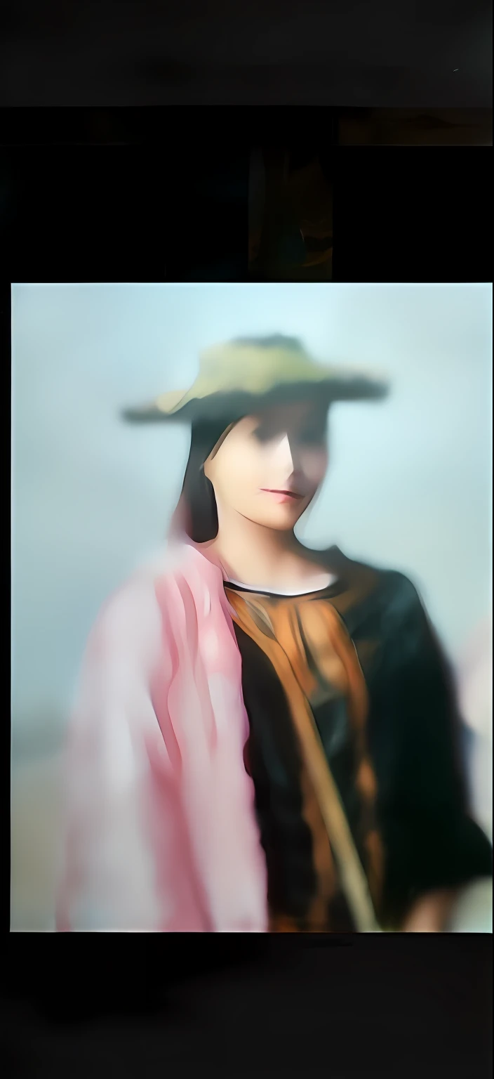 there is a woman wearing a hat and a pink scarf, very very low quality picture, low quality photograph, 3 0 years old woman, 30 years old woman, beauty face, Beautyful eye, beautiful nose, beautiful mouth, beautyfuy ear, closeup Detail View, very very low quality, portait photo profile picture, around 1 9 years old, photo of a woman, grainy low quality photograph, she is wearing a hat, low quality photo, 32k, HDR, High resoluction , closeup detail view