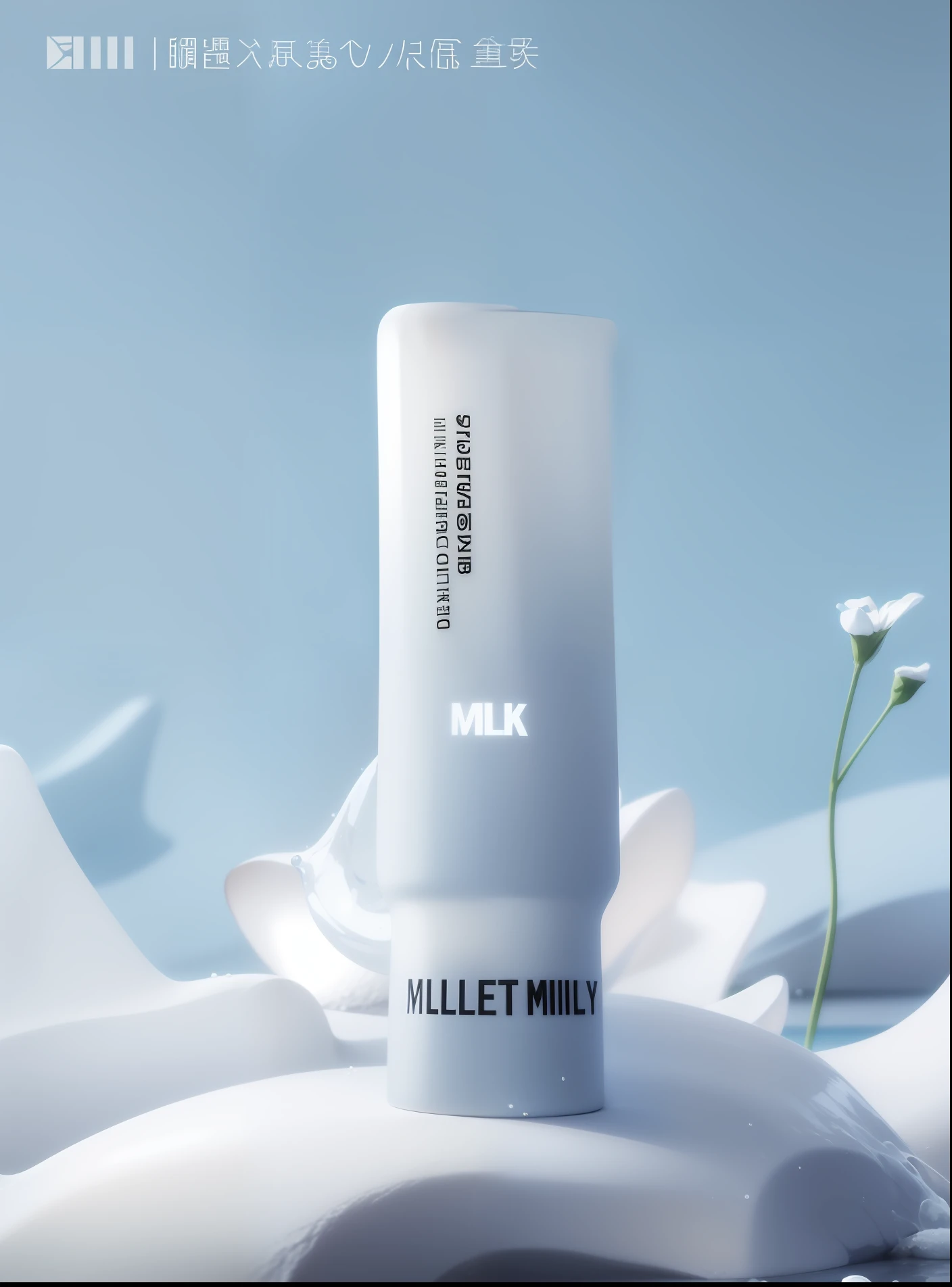 a close up of a bottle of water sitting on a snow covered surface, porcelain highlighted skin, 中 元 节, pale milky white porcelain skin, refined nose, porcelain white skin, toothpaste refinery, detaild, white porcelain skin, relief, translucent white skin, crisp smooth lines, wondrous, bubbling skin, けもの