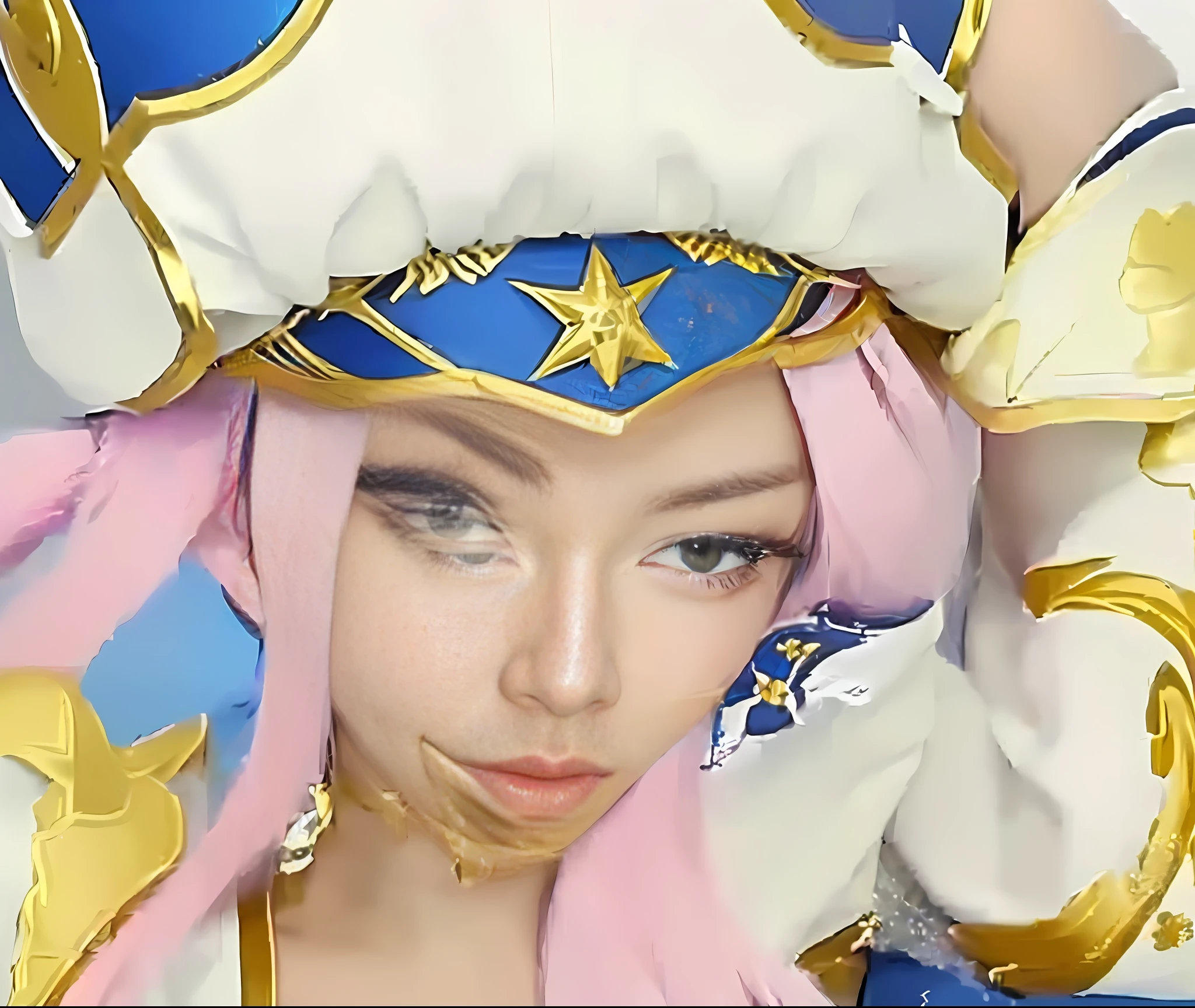 a realistic close up, realistic, realistic women, waifu, holding a pudica pose, lux from league of legends, pudica pose, from the azur lane videogame, portrait knights of zodiac girl, kda, character art of maple story, anime goddess, azur lane style, anime waifu