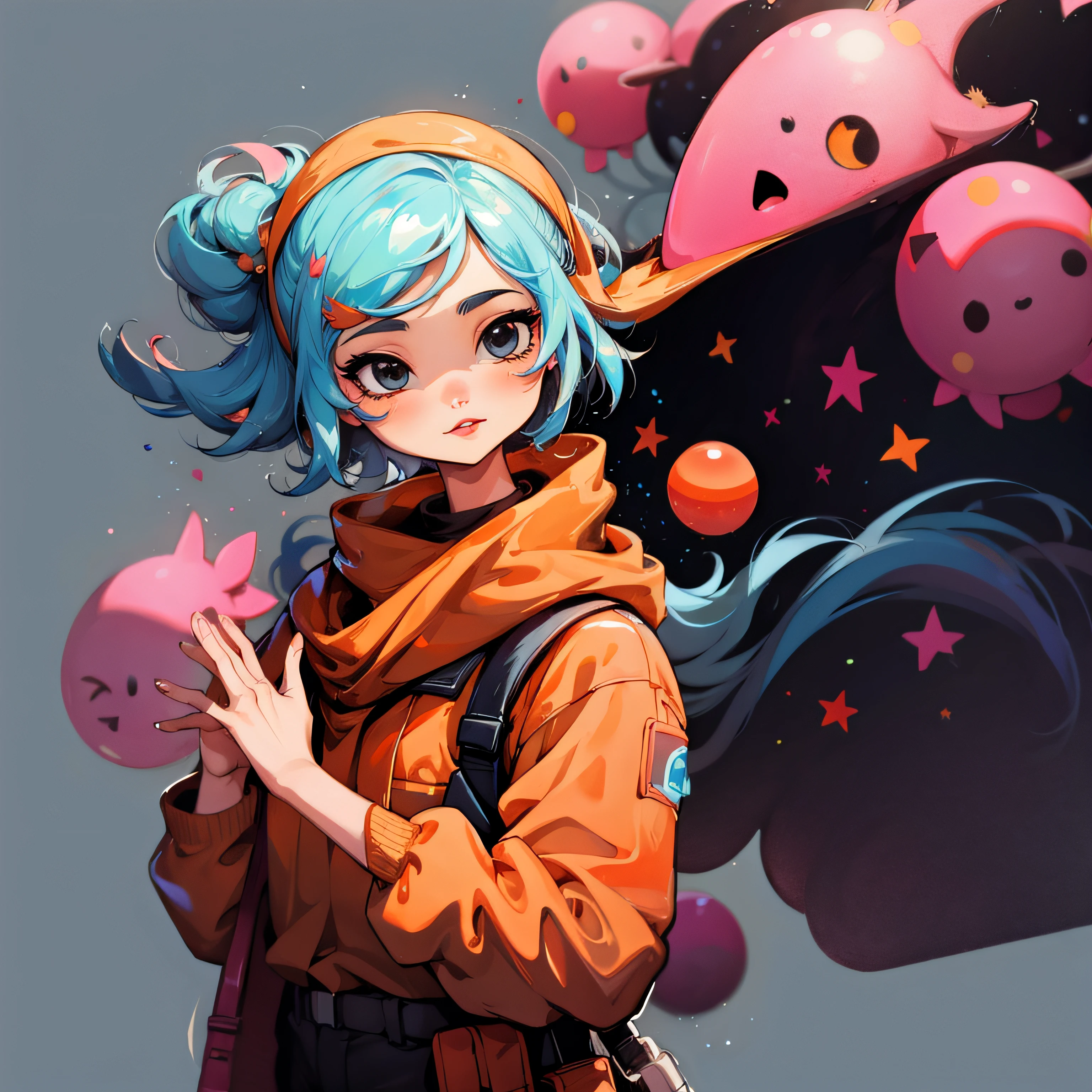 Stickers, cute all kinds of elves, without background, overlook, cyberpunk