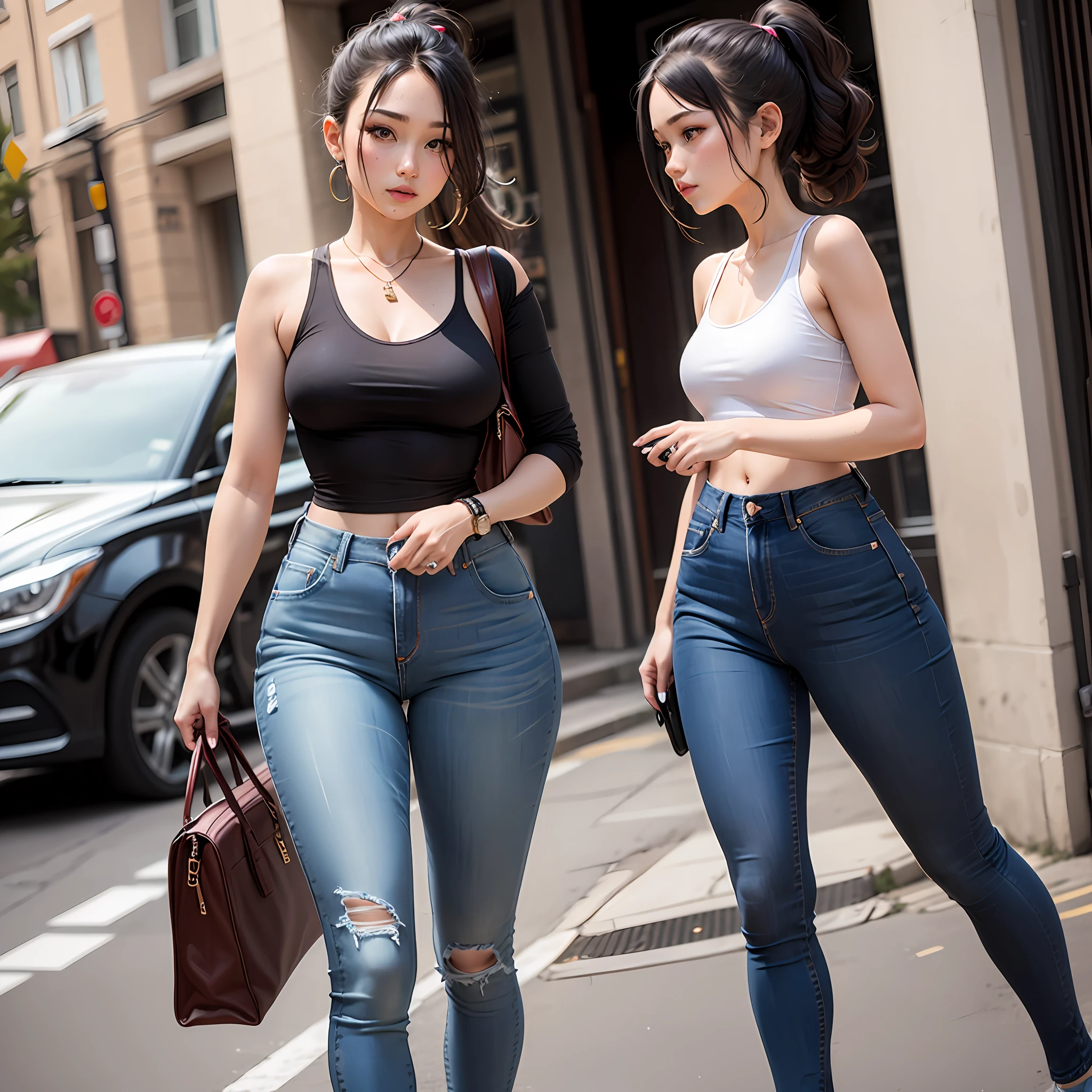 High ponytail jeans --auto
