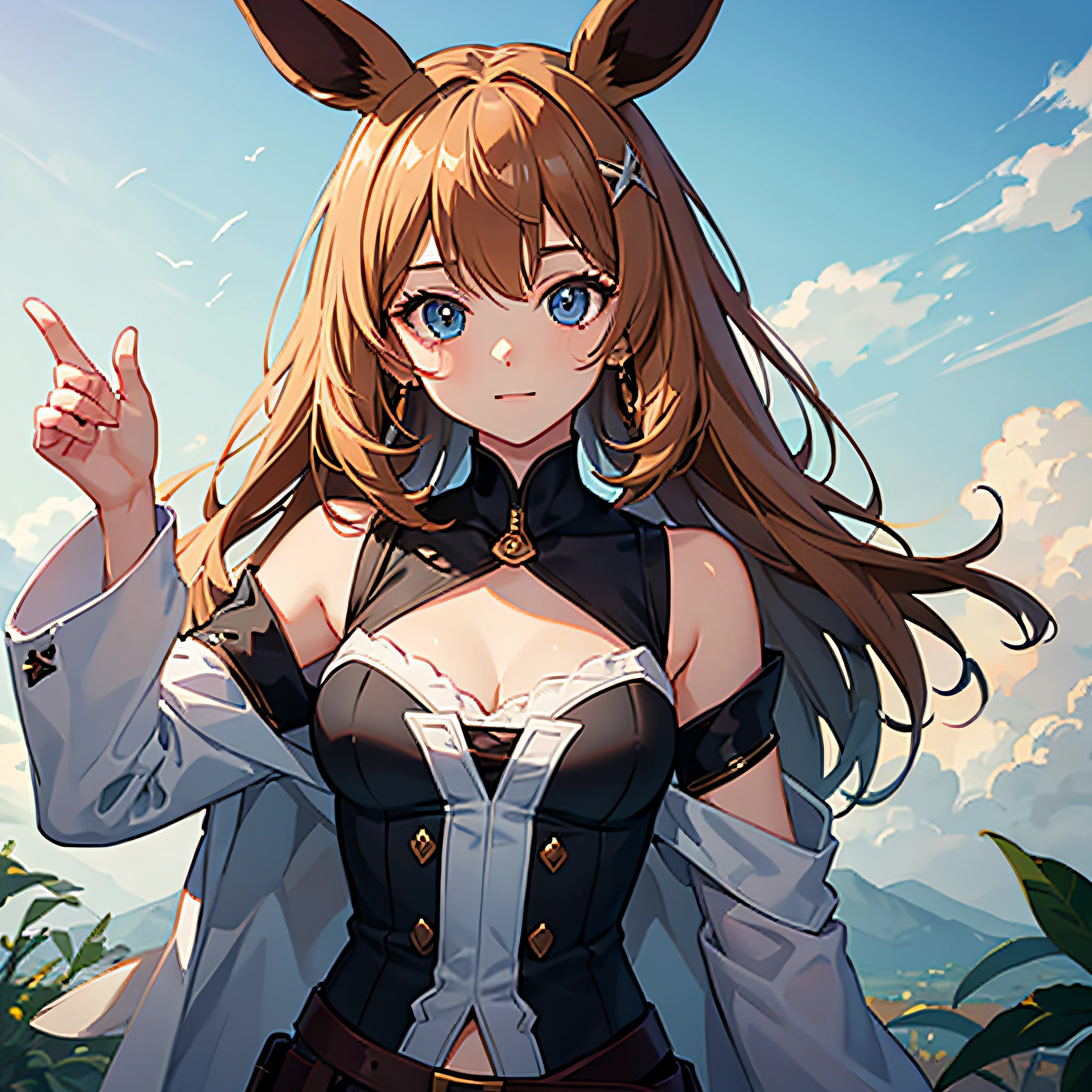 anthropomorphic, beautiful girl , illustration, 8K, one, (masterpiece), Eevee