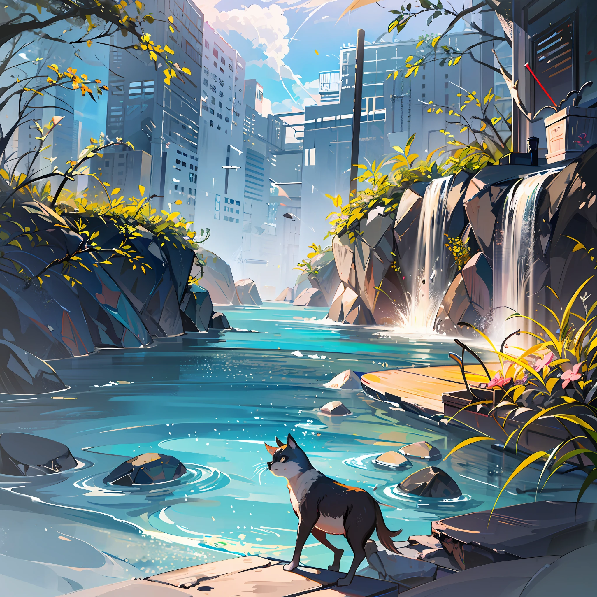 The healing cute style of natural scenery, the cute animal image with thin-rimmed metal-framed glasses, the warm and bright sunny atmosphere in the background, and the beautiful scene of leisure. --auto --s2