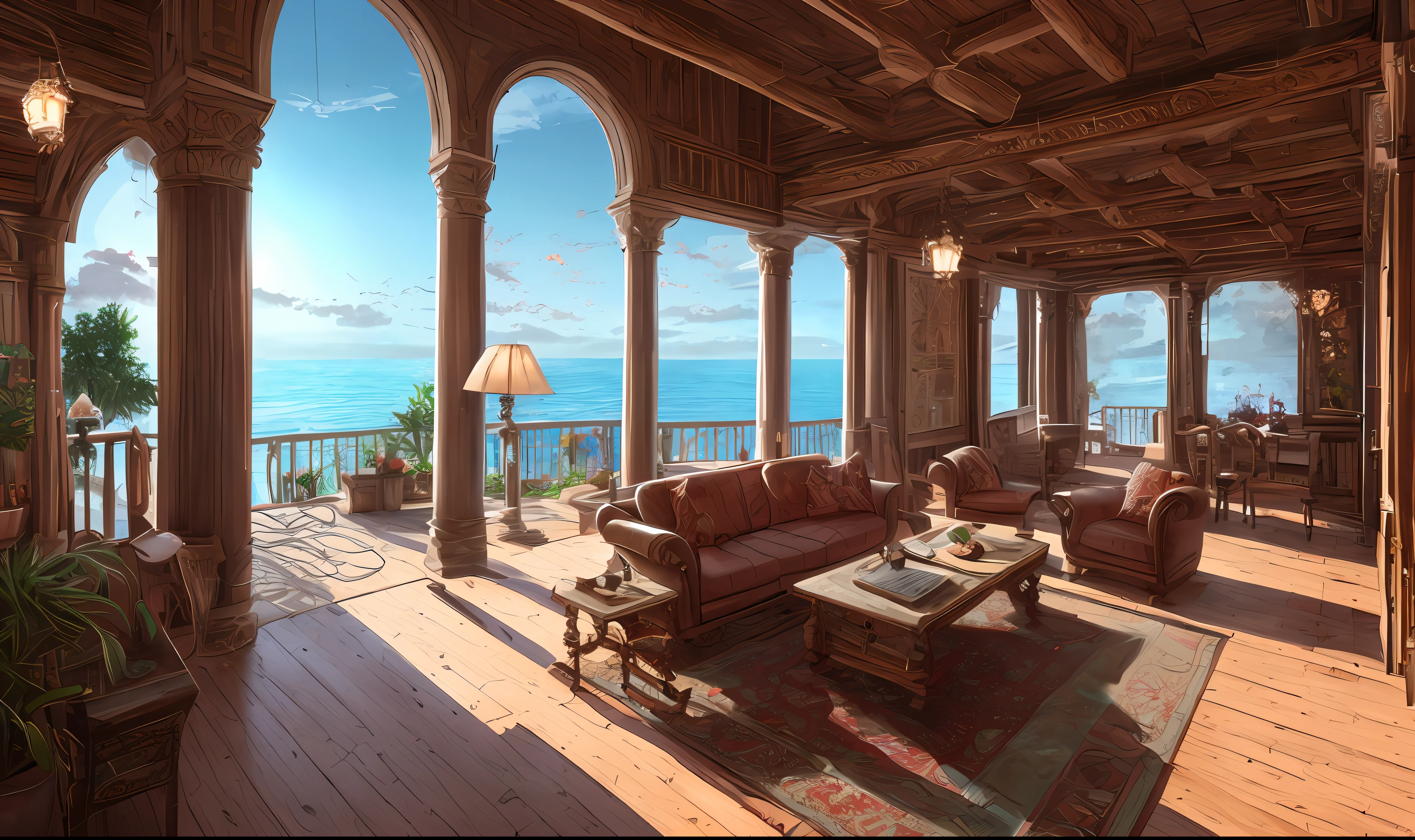 Vast landscape photography, (sea view), BREAK Production Art, (warm light source: 1.2), lamps, intricate details, volume lighting BREAK (masterpiece: 1.2), (highest quality), 4k, ultra detailed, (dynamic composition: 1.4), highly detailed and colorful details (iridescent: 1.2), (sparkling lighting, atmospheric lighting), dreamy, magical, (solo: 1.2), airiness,