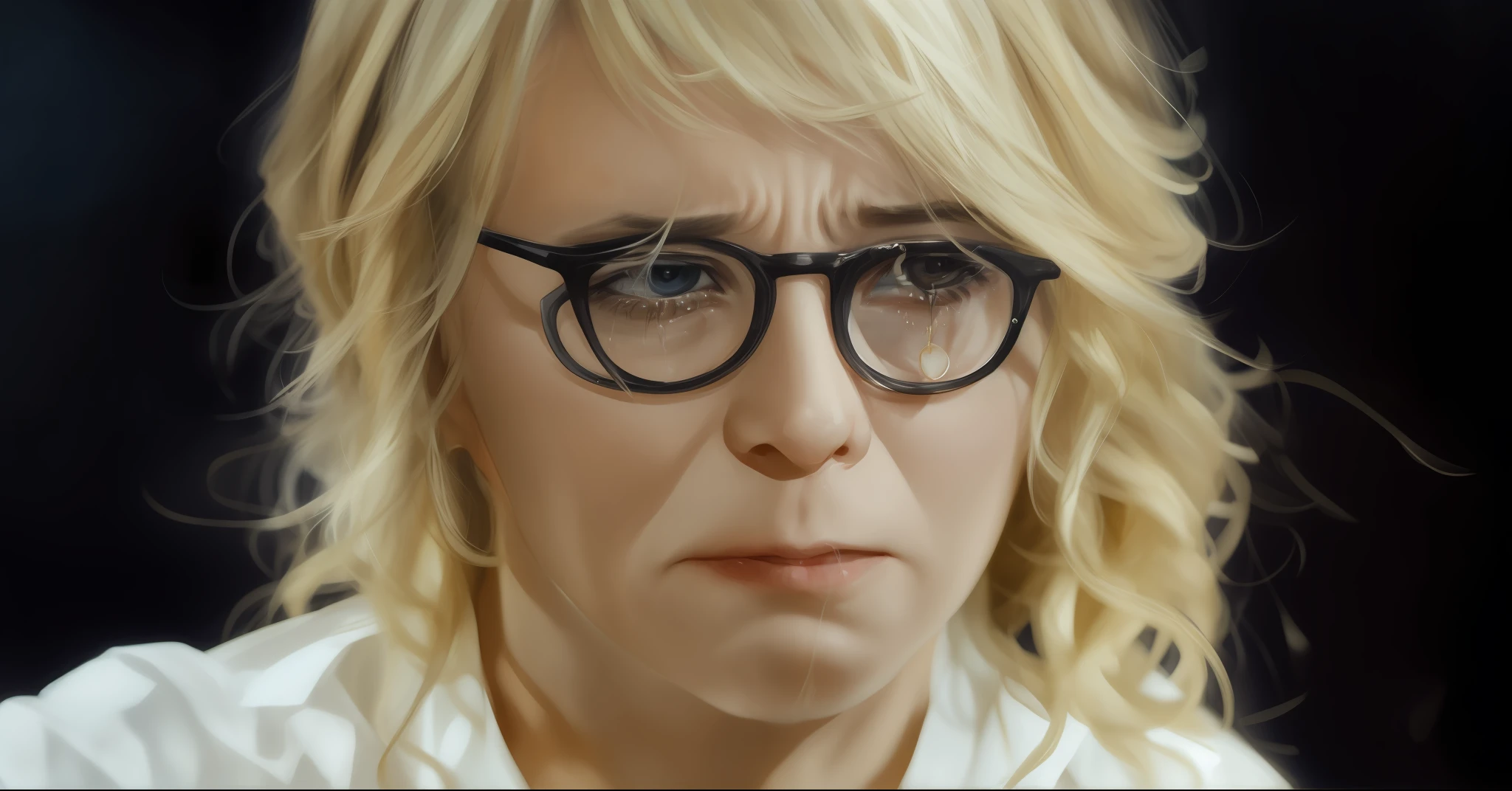 woman while crying