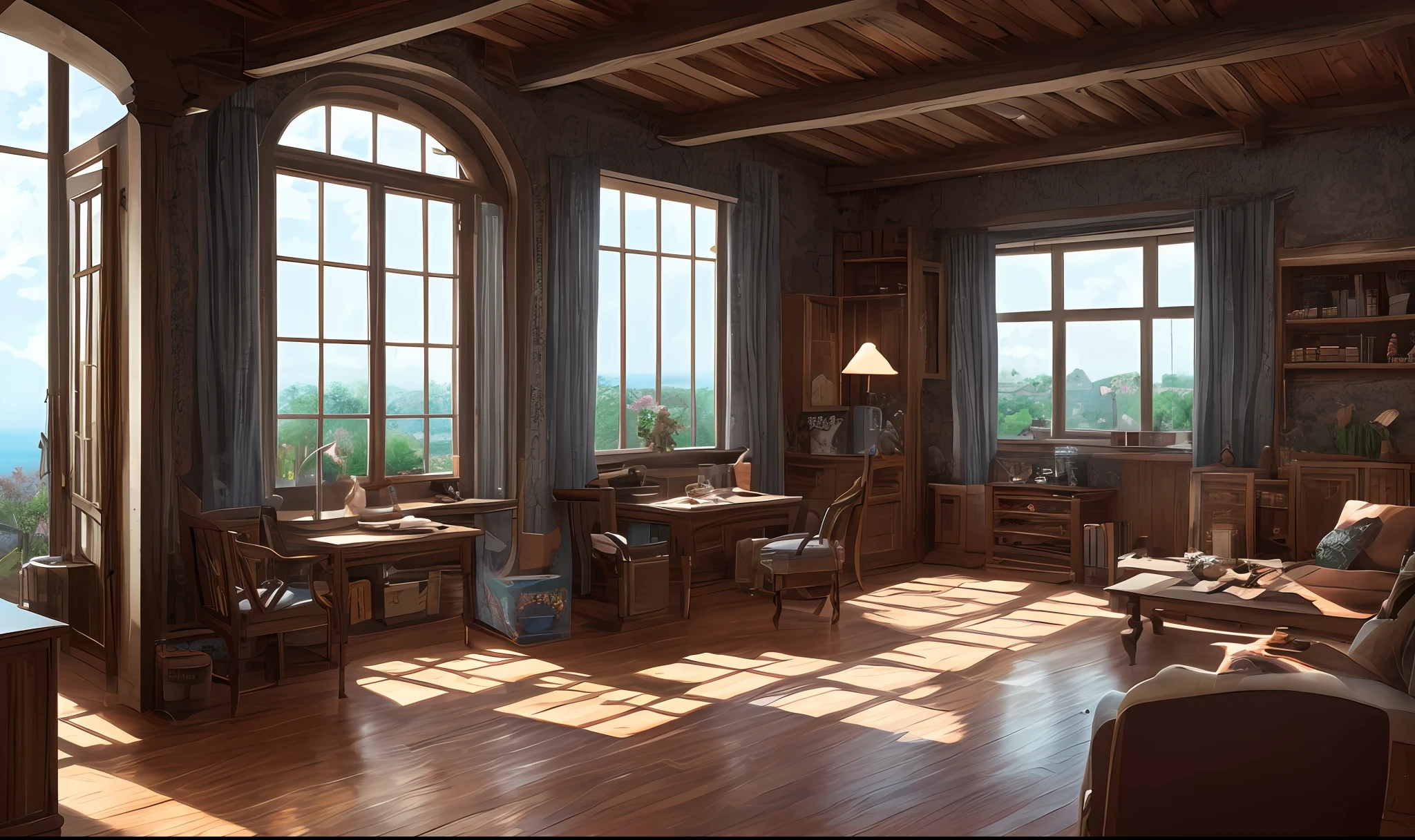 Vast landscape photography, (sea view), BREAK Production Art, (warm light source: 1.2), lamps, intricate details, volume lighting BREAK (masterpiece: 1.2), (highest quality), 4k, ultra detailed, (dynamic composition: 1.4), highly detailed and colorful details (iridescent: 1.2), (sparkling lighting, atmospheric lighting), dreamy, magical, (solo: 1.2), airiness,