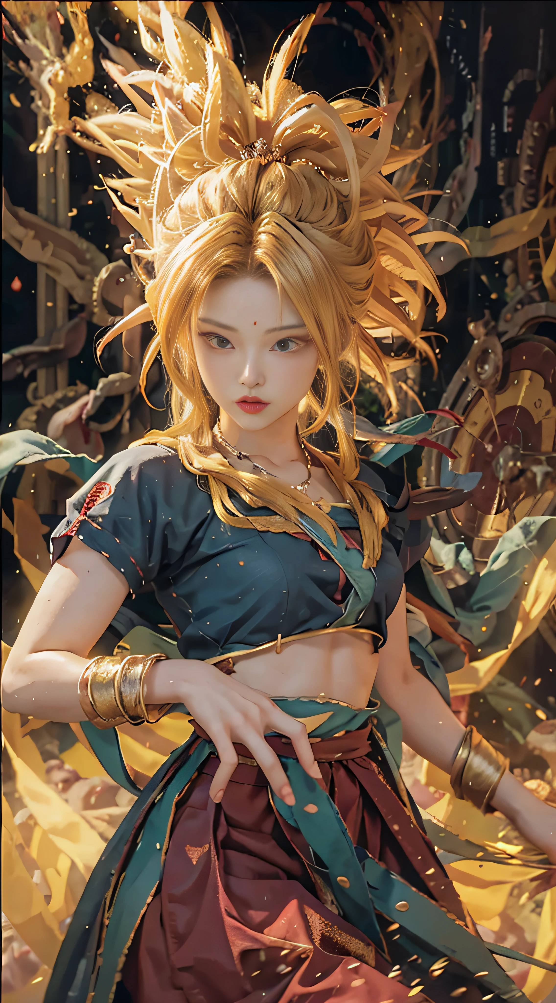 Masterpiece, best quality, Goku, Super Saiyan, yellow hair