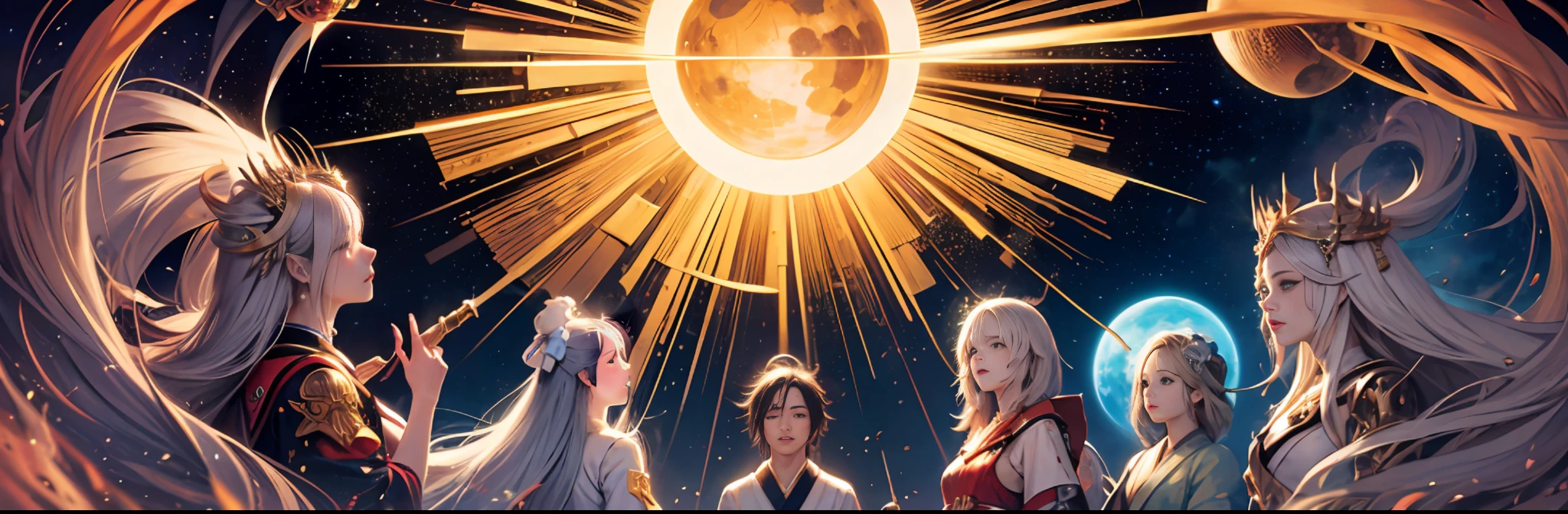 Amaterasu, the radiant sun goddess ::5 gently peeking out from the Amano-Iwato ::4 a scene of awakening, emergence, and divine light ::3 an iconic moment from Japanese mythology ::2 blend of the celestial and the earthly, divine and ordinary ::1