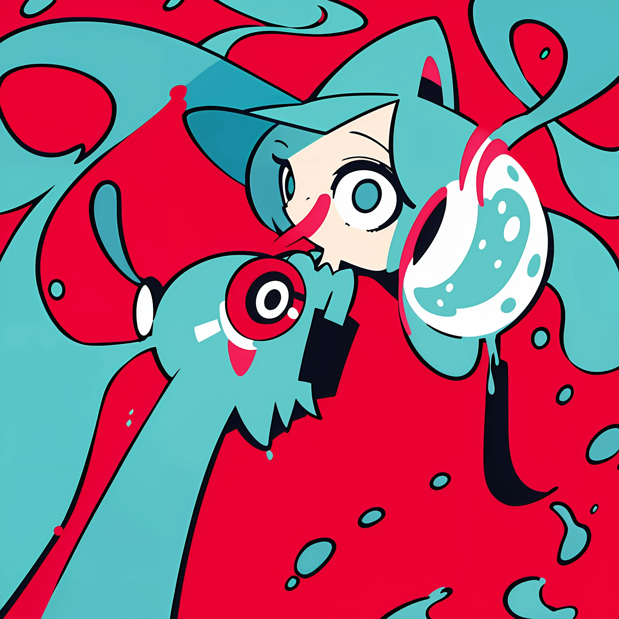 (Ultra Detailed,Ultra High Definition,Detailed Background),((2D)),((Flat Color)),((Colorful)),(((Floating Colorful Water))),,1 Girl,Solo,Watch Viewer,Break,Owl