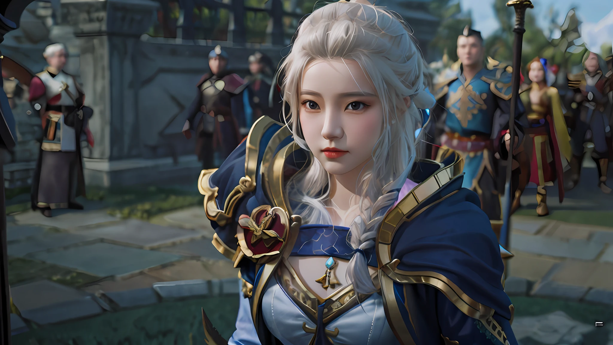 Close-up of a woman in a sword costume, 4 K detail fantasy, Jaina Proudmoore, 2. 5d CGI anime fantasy artwork, portrait of a zodiac girl knight, 3d rendered character art 8k, portrait of a female mage, Nguyen Jiahe art germ, Phan Thanh Wei on art station, real people