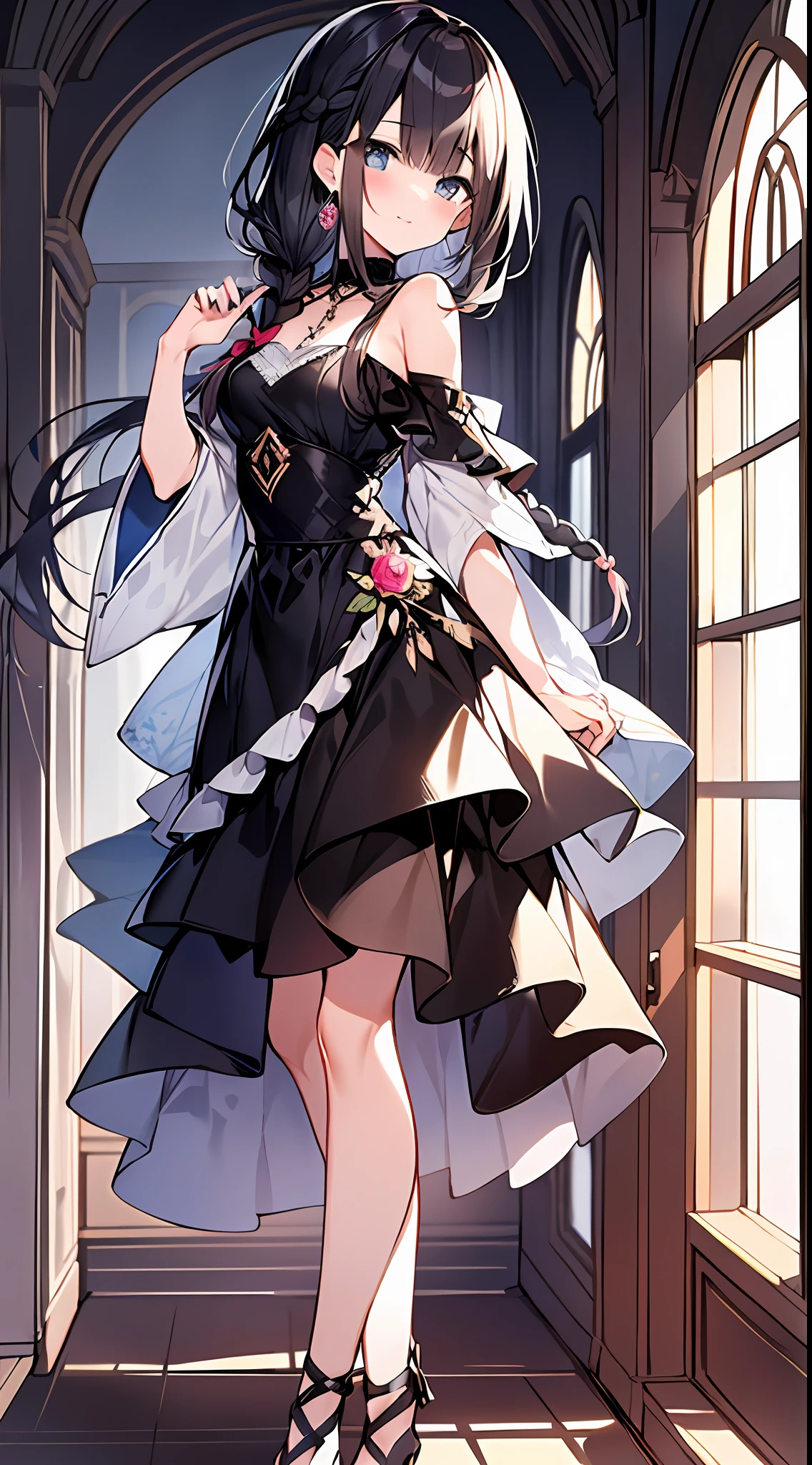 (incredibly absurdres absolutely resolution: 1.5), highest quality, masterpiece, ultra high resolution, 8k, (multiple girls), (gorgeous dresses with many gorgeous and colorful decorations) BREAK shoujo manga style, (loli), soft line drawing, digital enhancement, shojo manga touch, environmental change scenes, shojo manga core, ( Hair length to the shoulders))), (((short braid))), ancient capital of the West, full body visible angle, entangle, beautiful and aesthetic: 1.5, High quality: 1.3