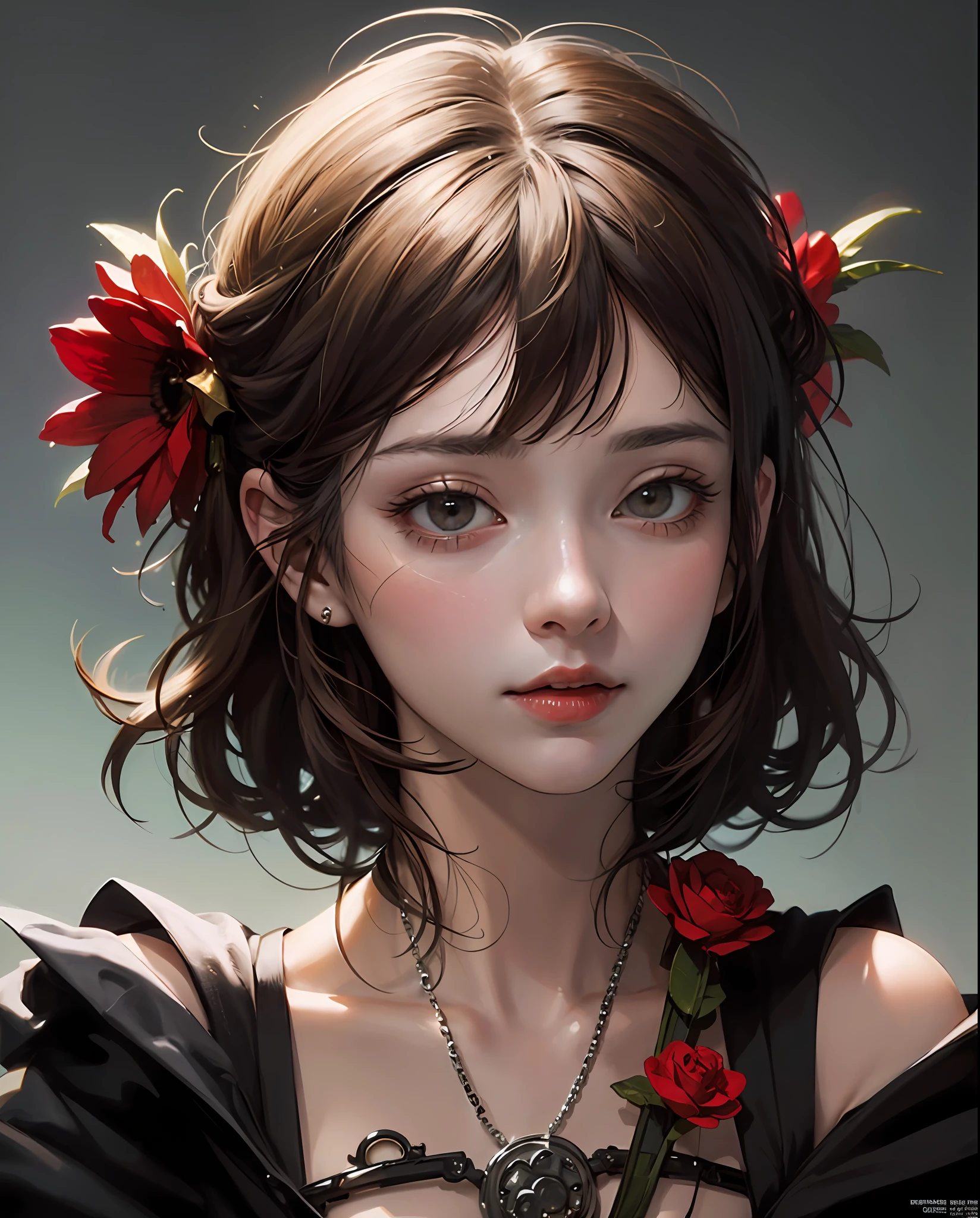 official art, unity 8k wallpaper, ultra detailed, beautiful and aesthetic, masterpiece, best quality, (zentangle, mandala, tangle, entangle), (fractal art:1.3) , 1girl,/full body portrait of the lady, red flowers, extremely detailed, dynamic angle, cowboyshot, the most beautiful form of chaos, elegant, a brutalist designed, vivid colours, romanticism, by james jean, roby dwi antono, ross tran, francis bacon, michal mraz, adrian ghenie, petra cortright, gerhard richter, takato yamamoto, ashley wood, atmospheric, rgb effect, rgb lighting, 8k, ultra realistic, photorealistic,